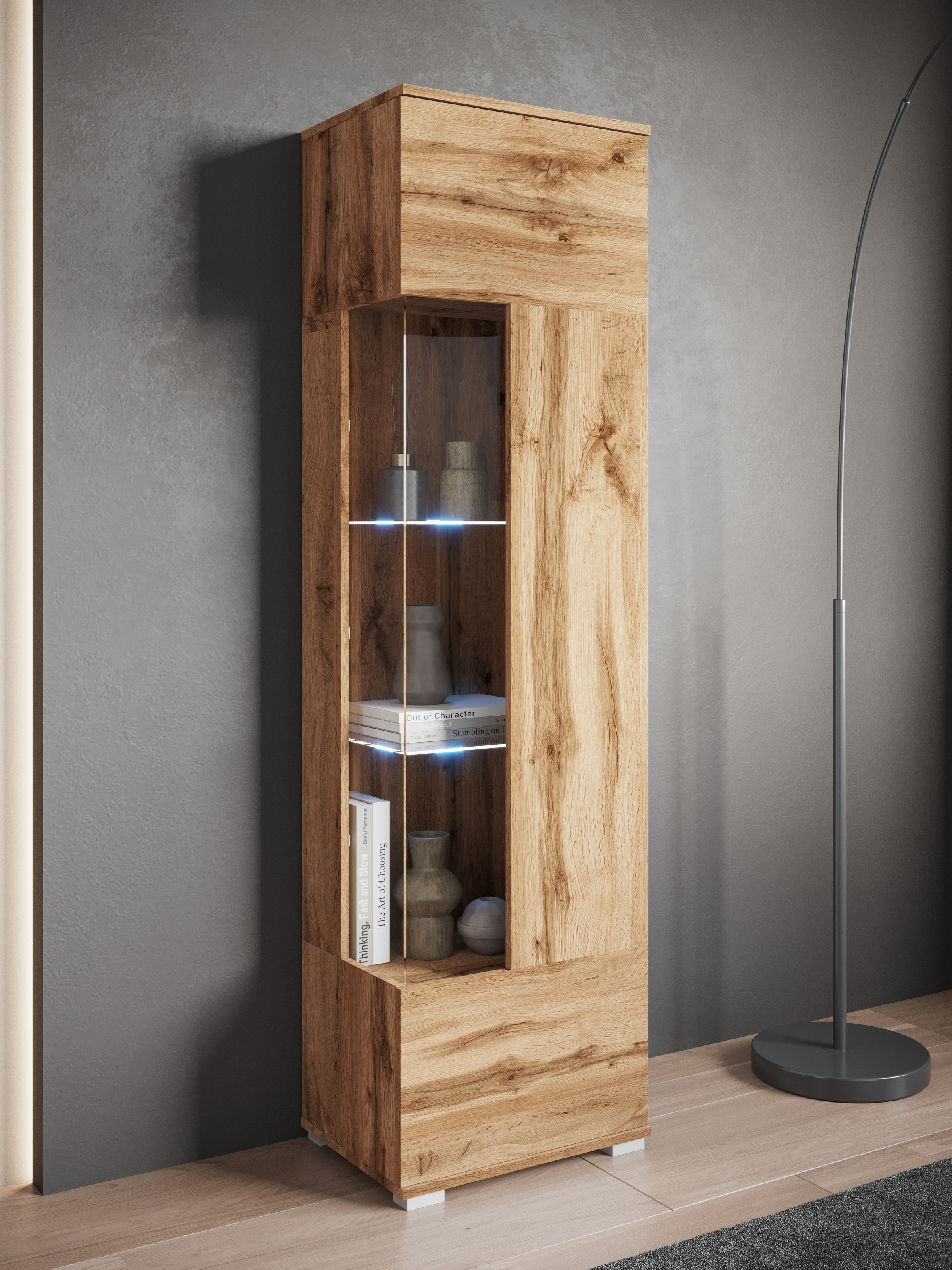 INOSIGN Vitrine »Kenia, stehend und hängend, Türanschlag wechselbar«, (1 St.), Vitrineschrank mit Glastüren 160 cm Höhe