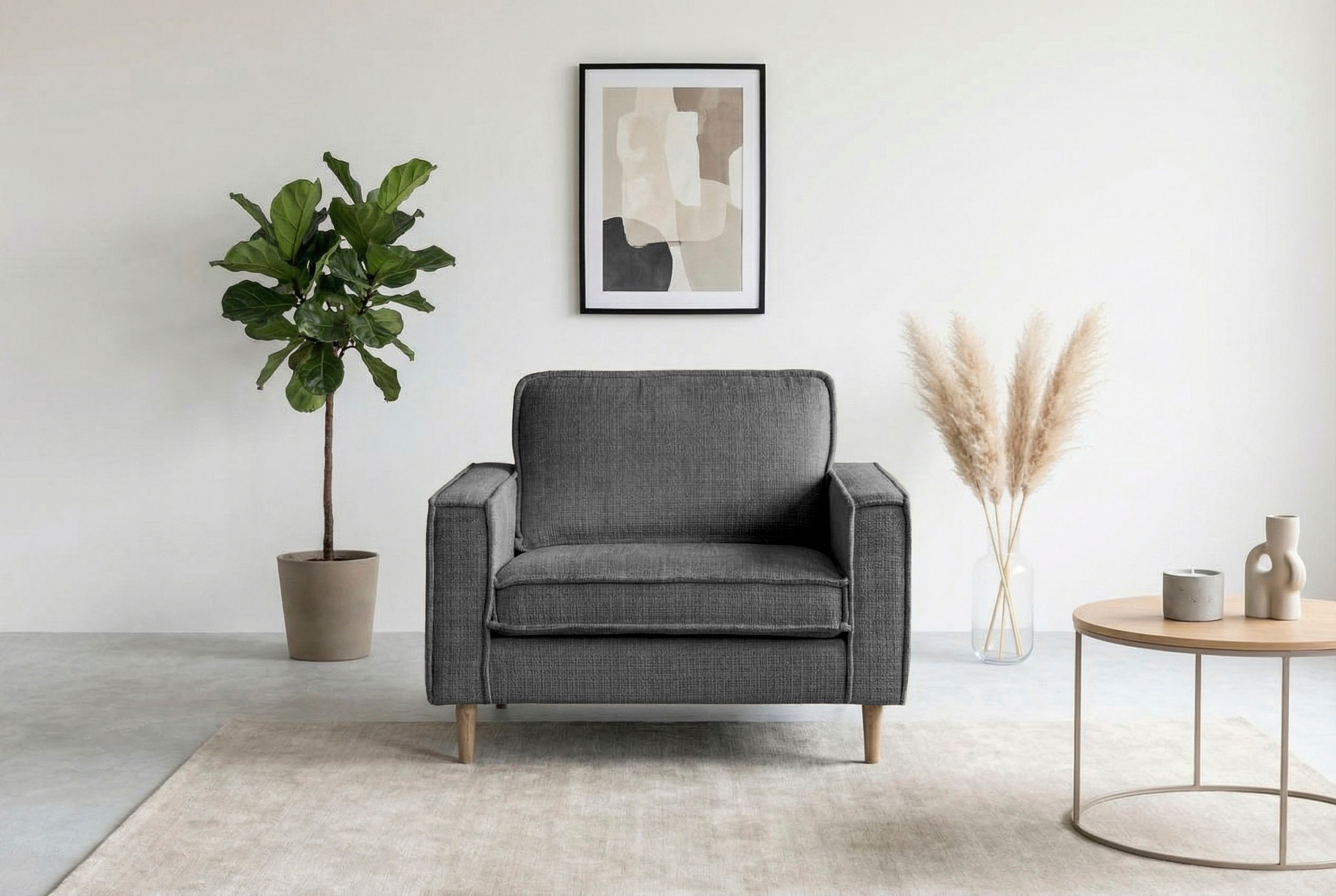 Home affaire Loveseat »Pinto Skandi 105 cm, Chenille, Struktur« mit Keder, günstig online kaufen