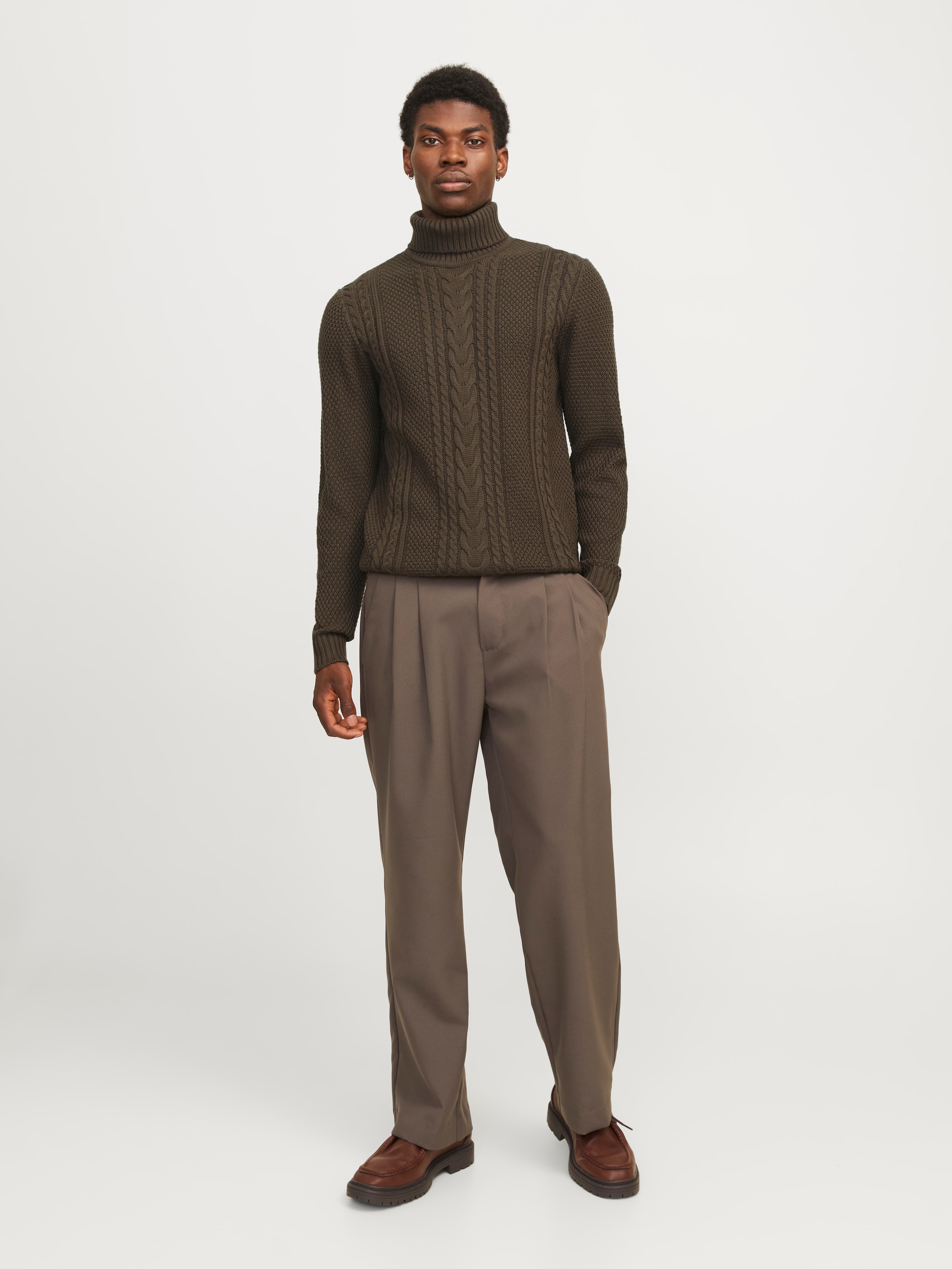 Jack & Jones Rollkragenpullover »JJCRAIG KNIT ROLL NECK AW24«, mit Zopfmuster