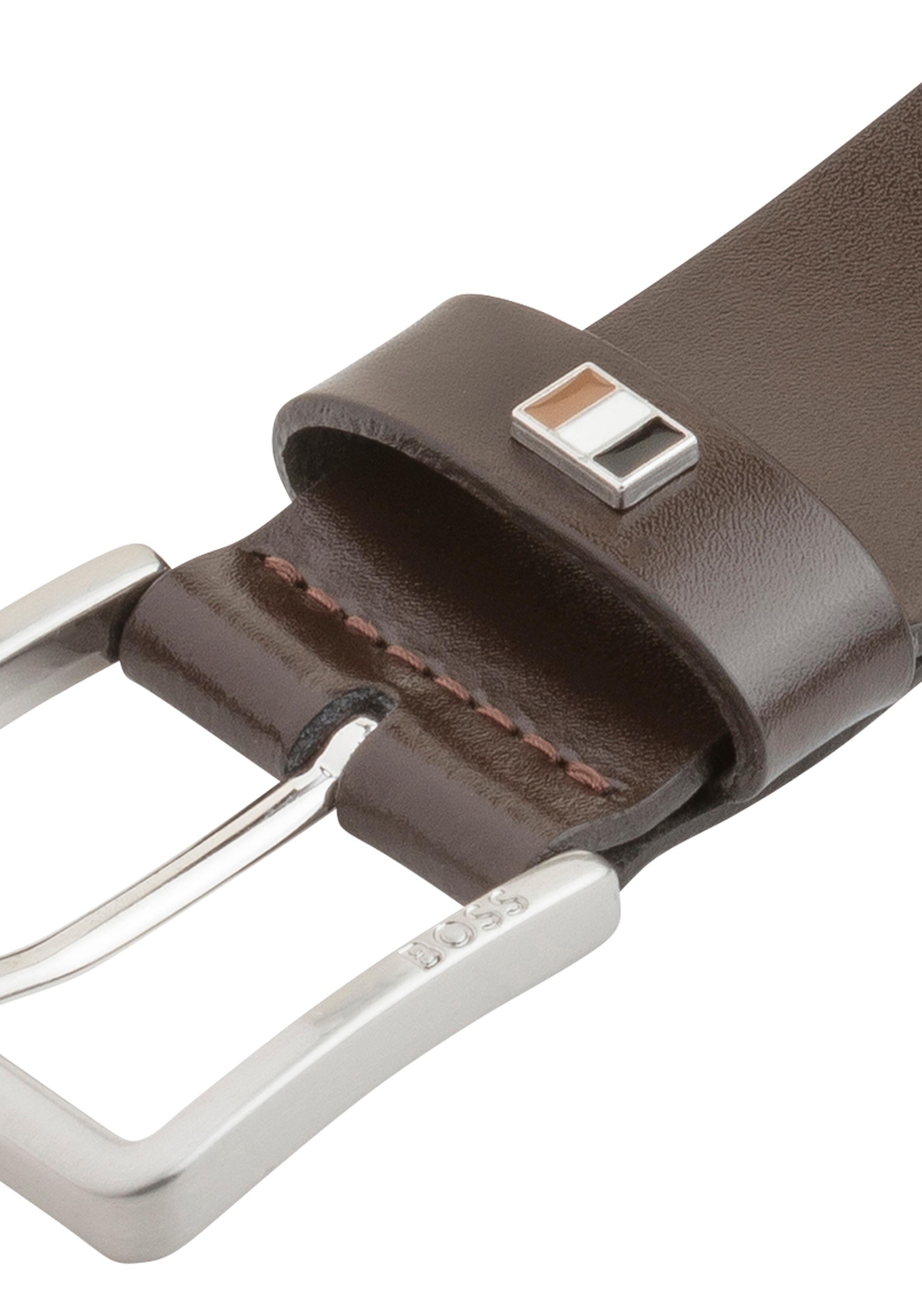 BOSS Ledergürtel »Ther-Flag-E_Sz35«, mit stilvollen Markendetails