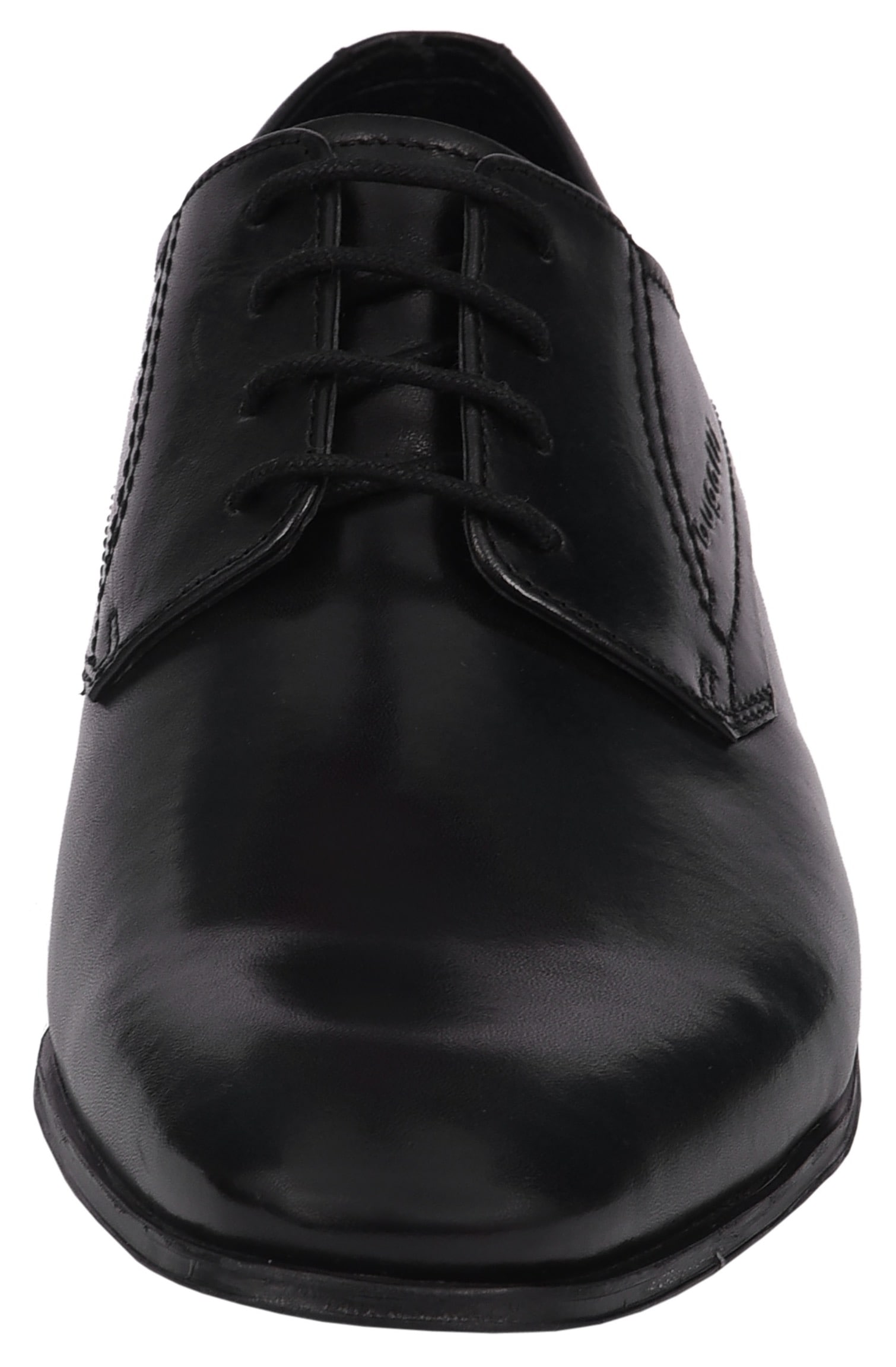 bugatti Schnürschuh, Blockabsatz, Abendschuh, Businessschuh, Festtagsschuh, Logoprägung