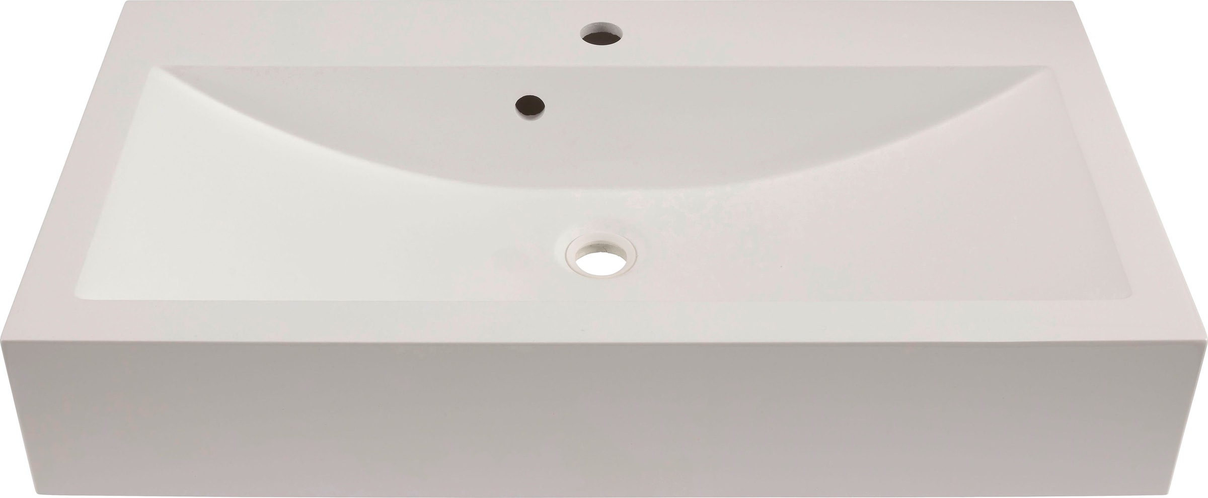 INOSIGN Badmöbel-Set »Riga, 4 teilig, inklusive Keramik-Aufsatzwaschbecken, bestehend aus:«, (Set, 4 St.), Waschtisch-Set, Hängeschrank, Badspiegel, Midischrank