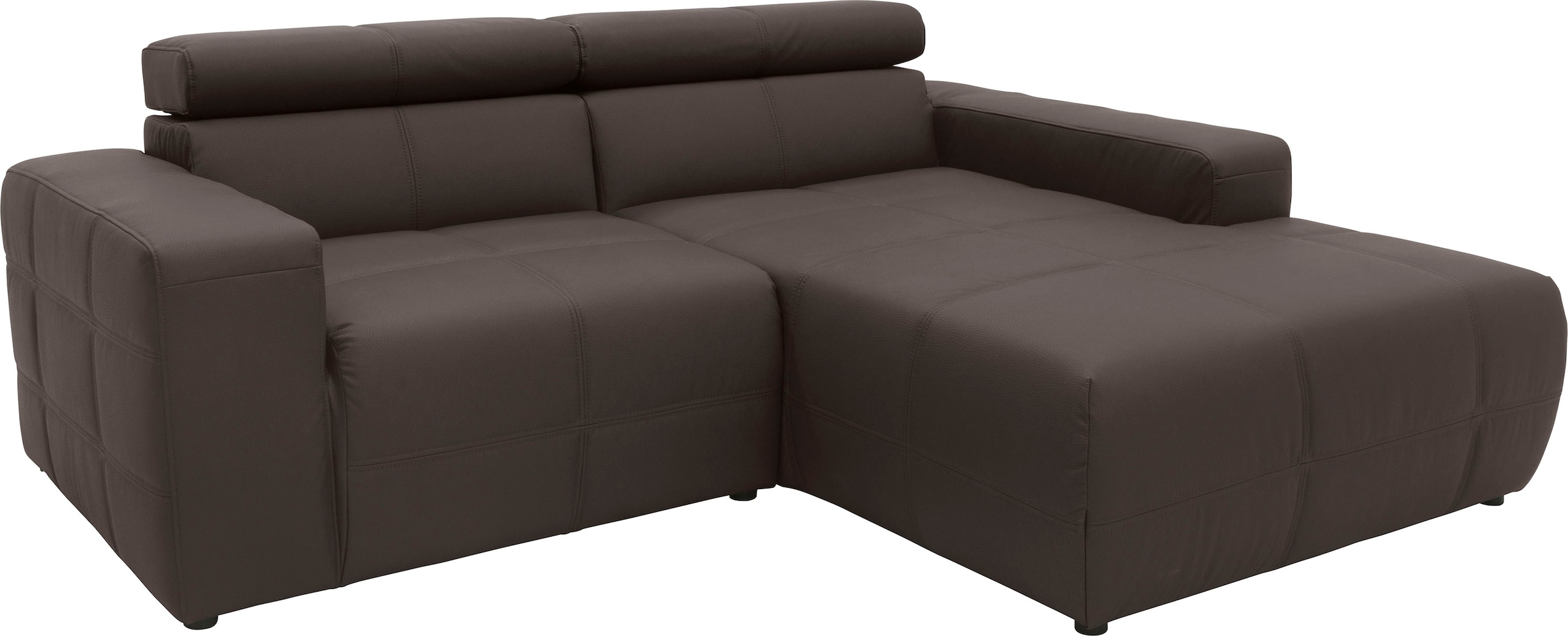 DOMO collection Ecksofa »Brandon B/T/H: 214/100/80 cm, L-Form«, Mit Kopfteilverstellung, auch in Leder und Cord, L-Form
