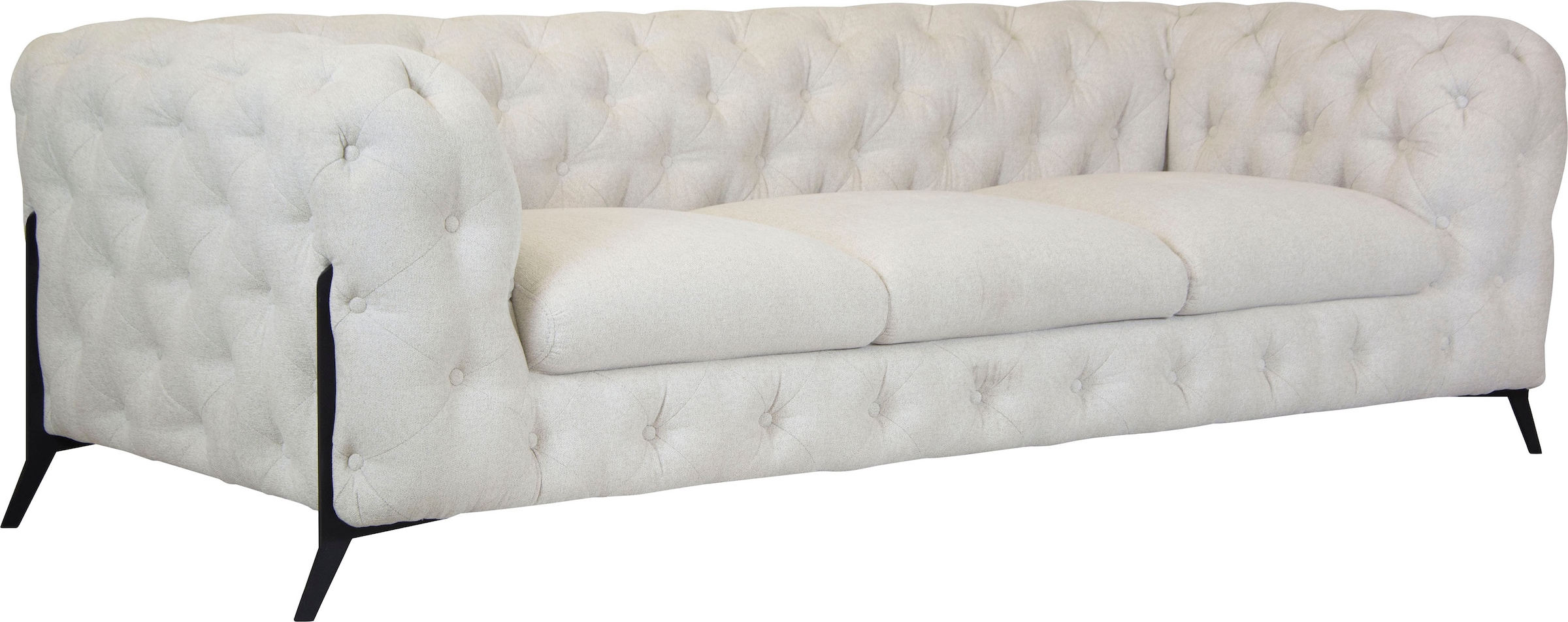 Leonique Chesterfield-Sofa »Amaury«, aufwändige Knopfheftung, moderne Chesterfield Optik, Fußfarbe wählbar
