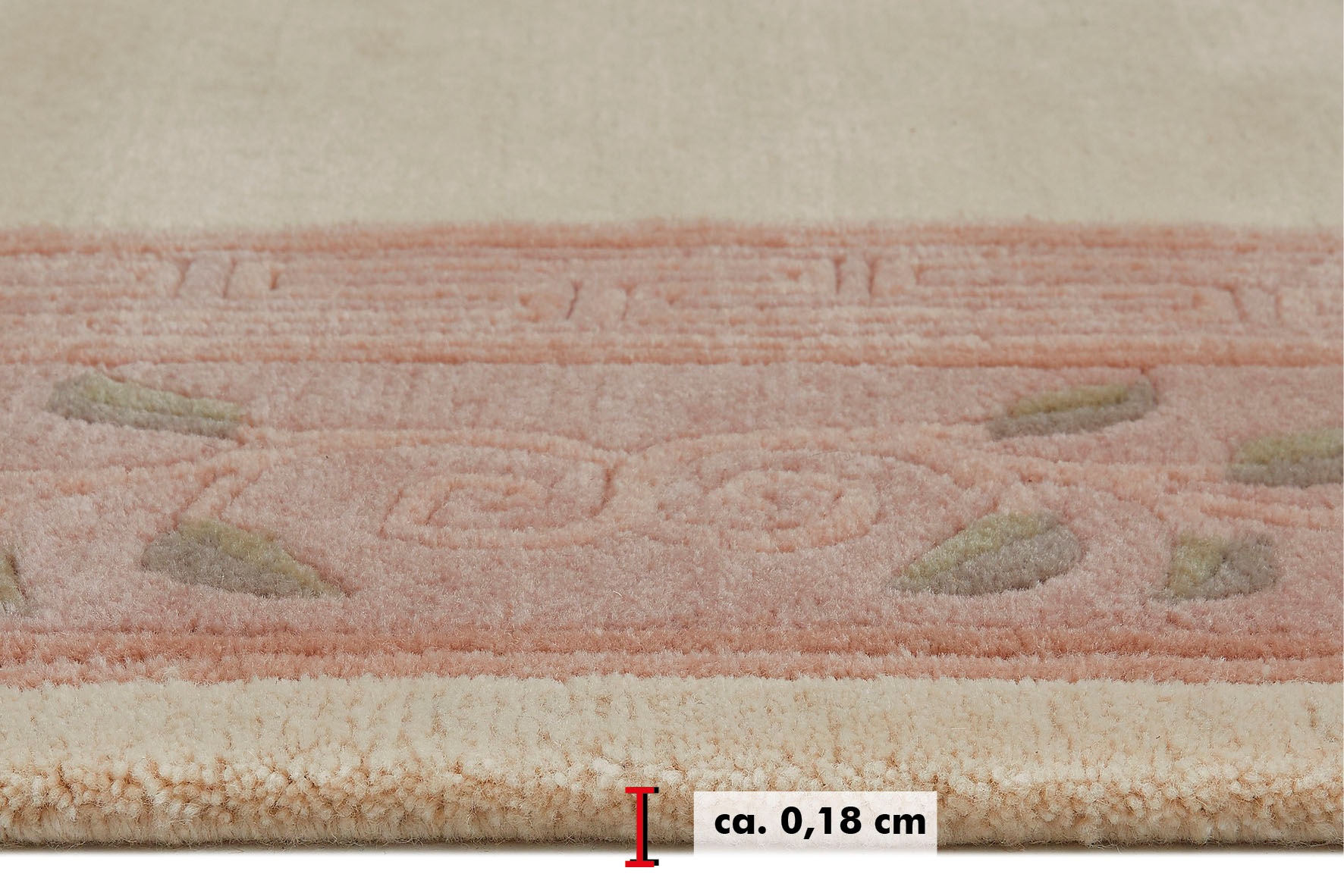 LUXOR living Wollteppich »Adour«, rechteckig, 18 mm Höhe, reine Wolle, handgeknüpft, mit Bordüre und Fransen, Wohnzimmer