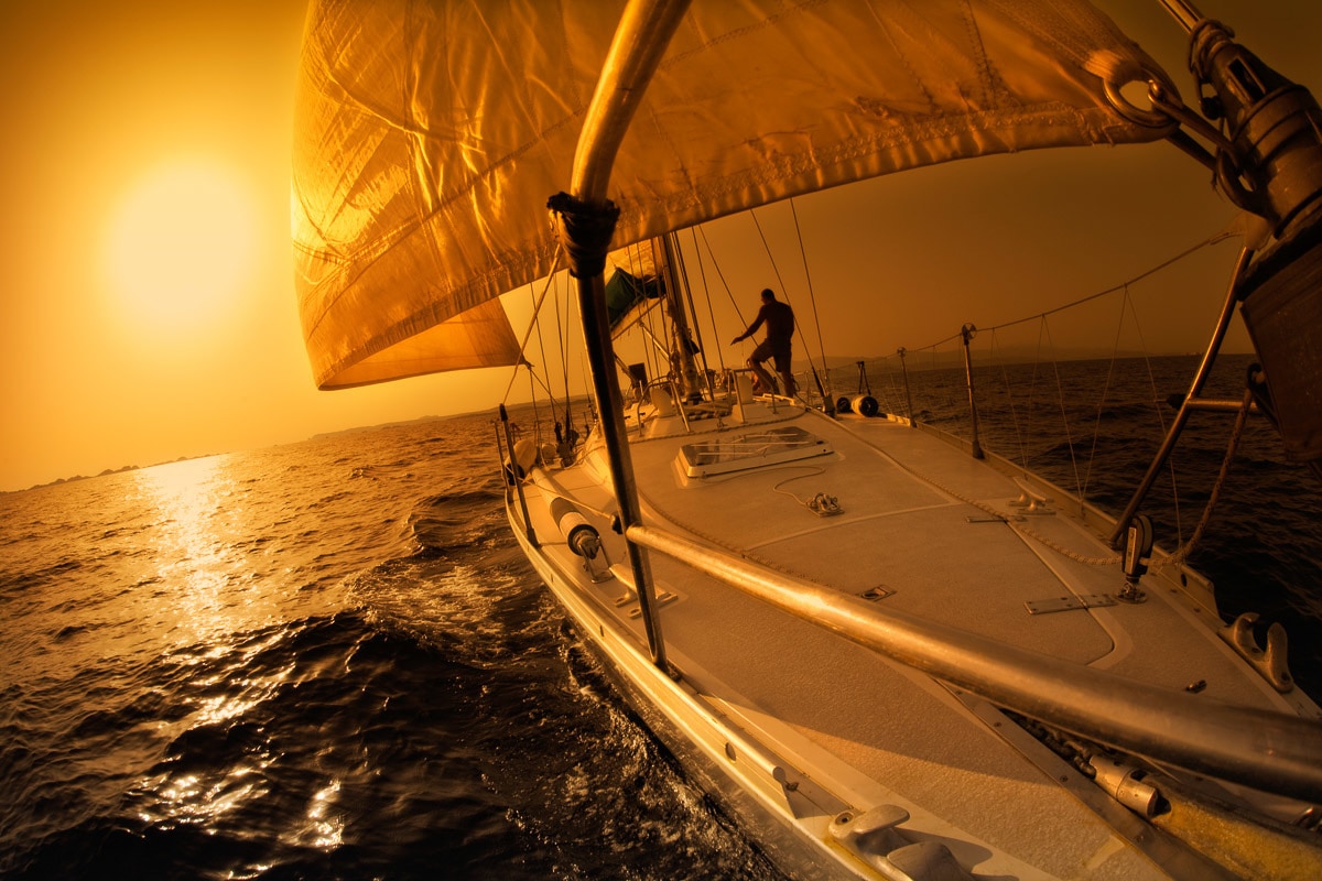 Papermoon Fototapete »Sonnenuntergang Segeln« günstig online kaufen