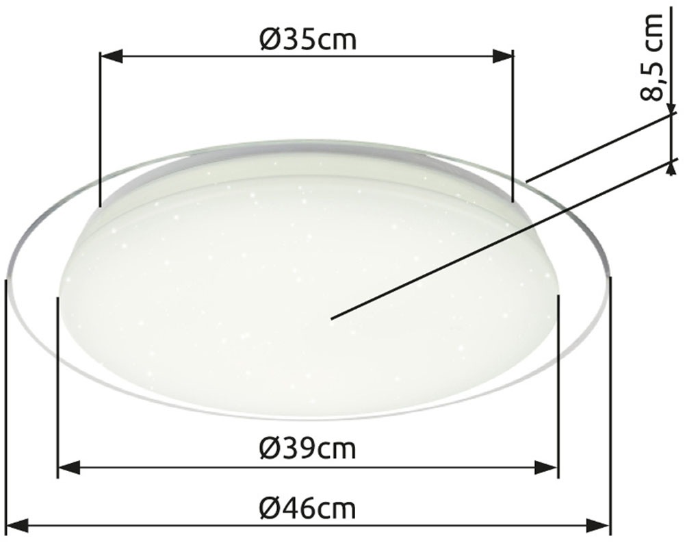 GLOBO LIGHTING LED Deckenleuchte »OPTIMA« LED-Modul 1 Stk. Deckenlampe/rund/Wohnzimmer/Schlafzimmer/elegant