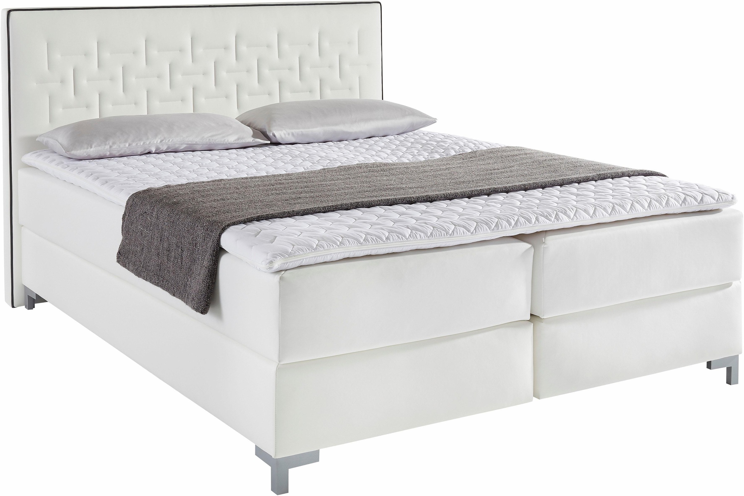 INOSIGN Boxspringbett »Coos«, mit besonderer Steppung im Kopfteil, 3 Matrat günstig online kaufen