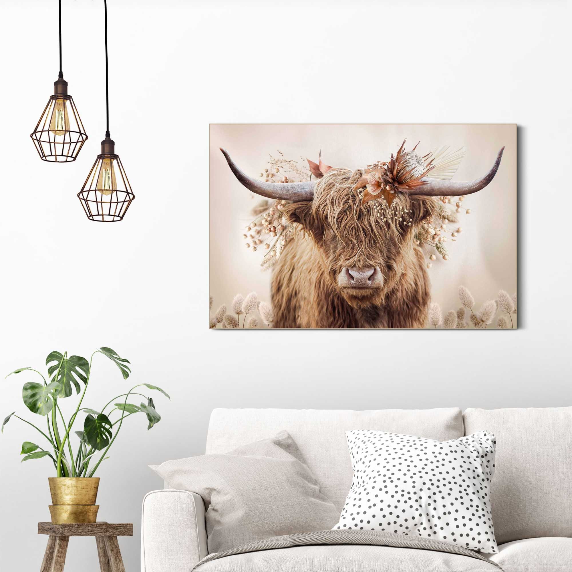 Reinders! Wandbild »Highlander in Blumen« günstig online kaufen