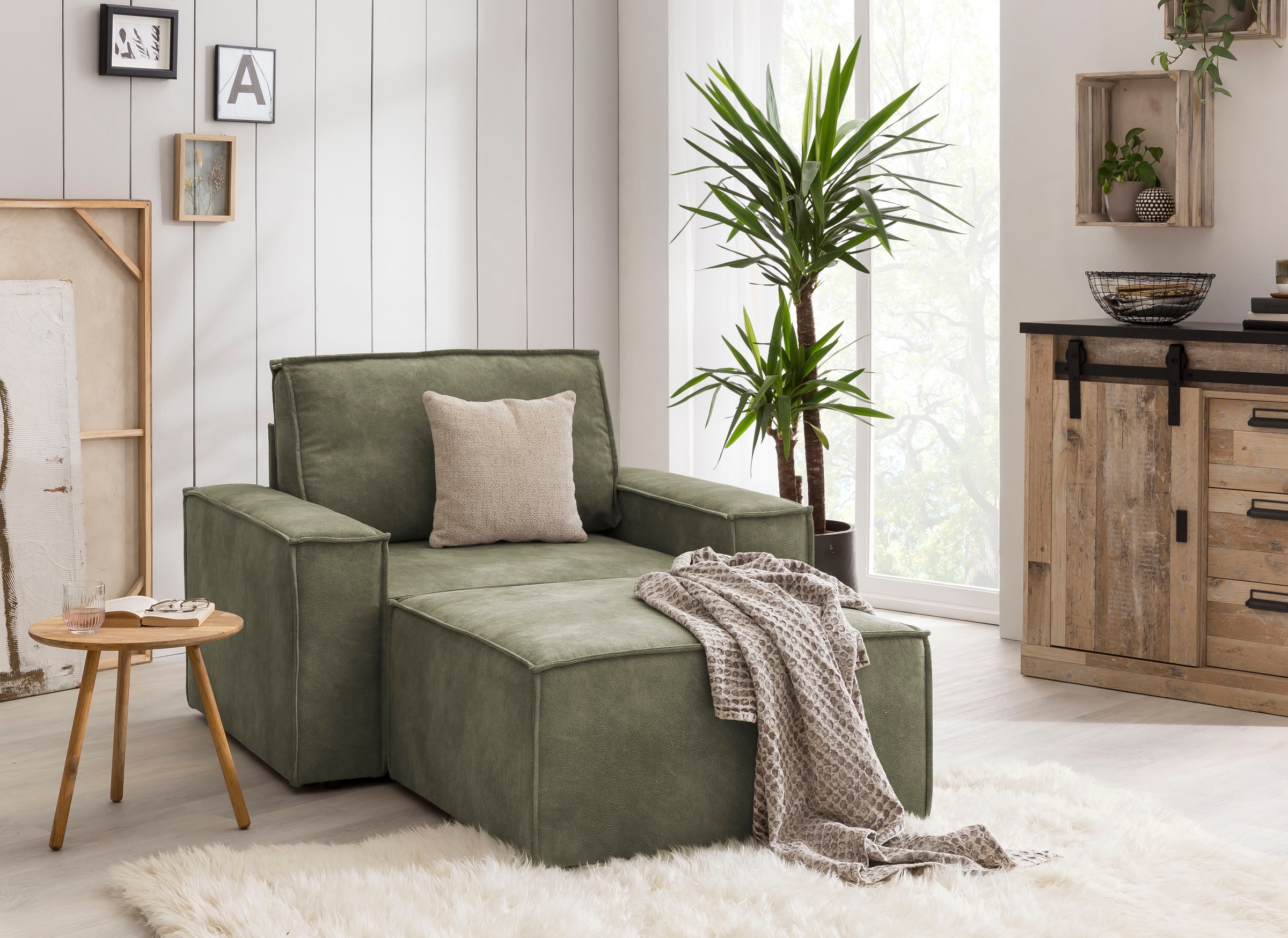 Home affaire Sessel »SHERWOOD«, Loveseat und Hocker im Set, passend zur Polster-Serie SHERWOOD