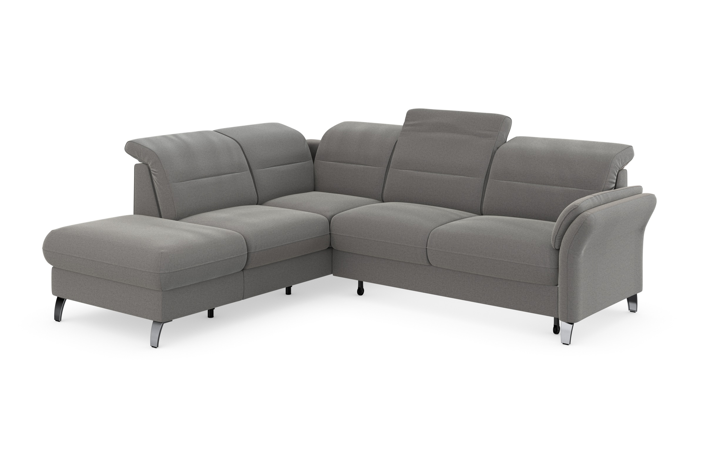 sit&more Ecksofa »Grenoble L-Form mit Federkern«, wahlweise mit Bettfunktion, Bettkasten, Arm- und Kopfteilverstellung