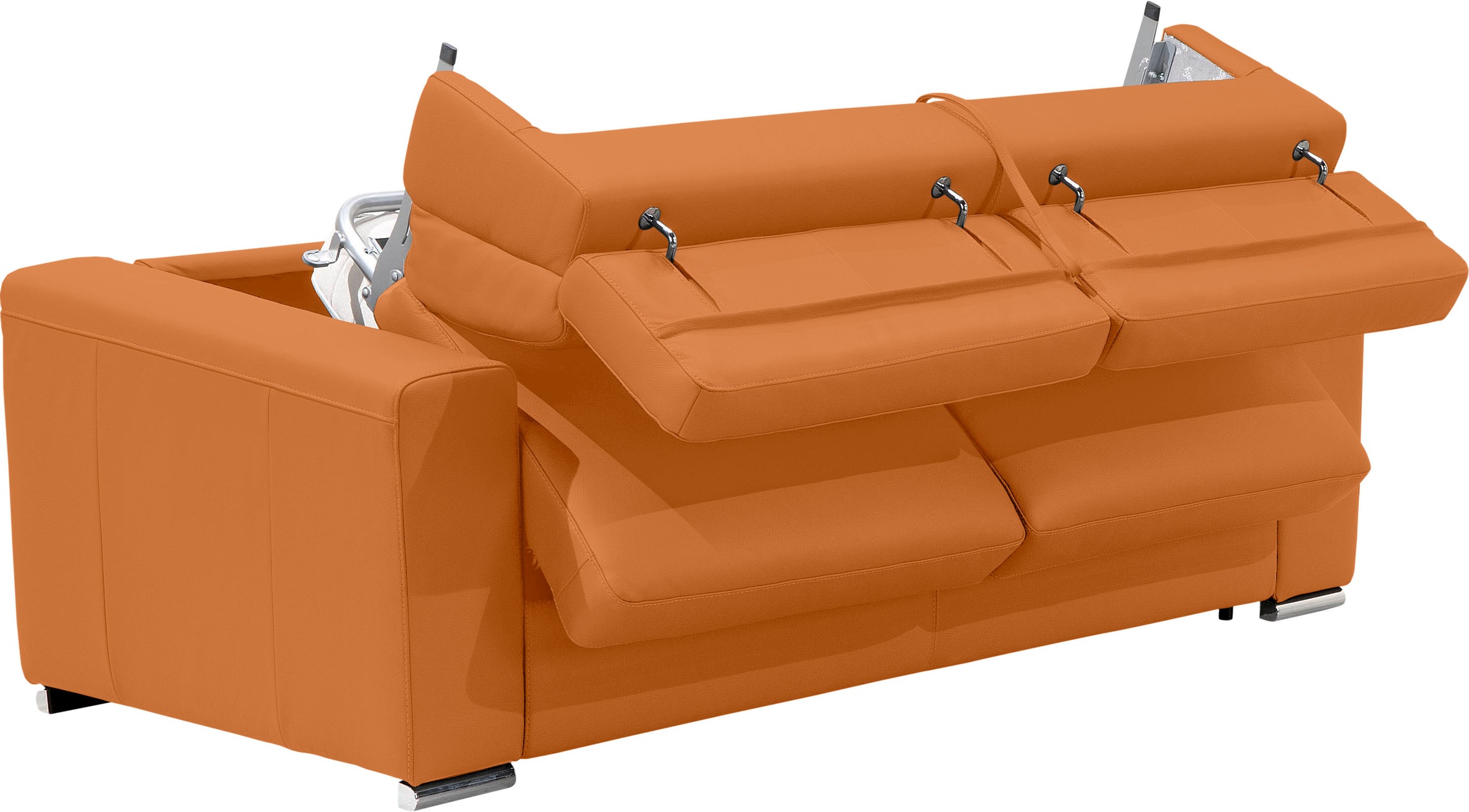 Egoitaliano Schlafsofa »Cabiria, Design und super Sitz- und Liegekomfort«, Sofa inkl. Schlaffunktion, Kopfteile verstellbar, mit Metallfüßen