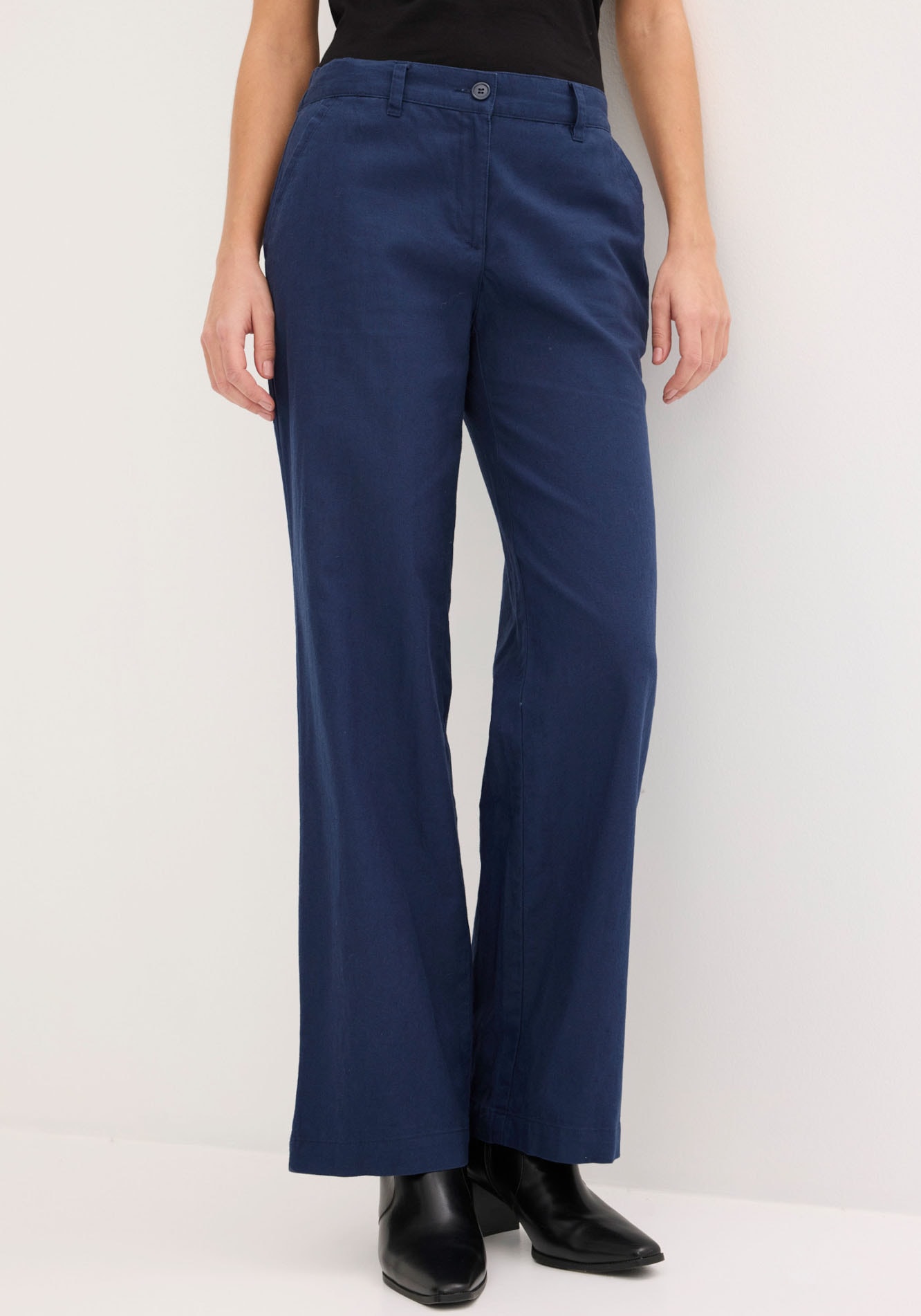 bonprix Leinenhose  aus Leinen-Baumwoll-Mix, Loose Fit, komfortable Leibhöhe
