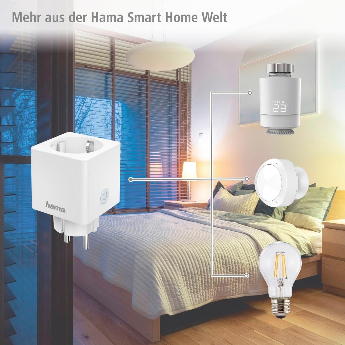 Hama WLAN-Steckdose »WLAN Steckdose Mini Verbrauchsmesser o.Hub App-Sprachsteuerung 3.680W«, Mit erhöhtem Berührungsschutz, Verbrauchsmesser
