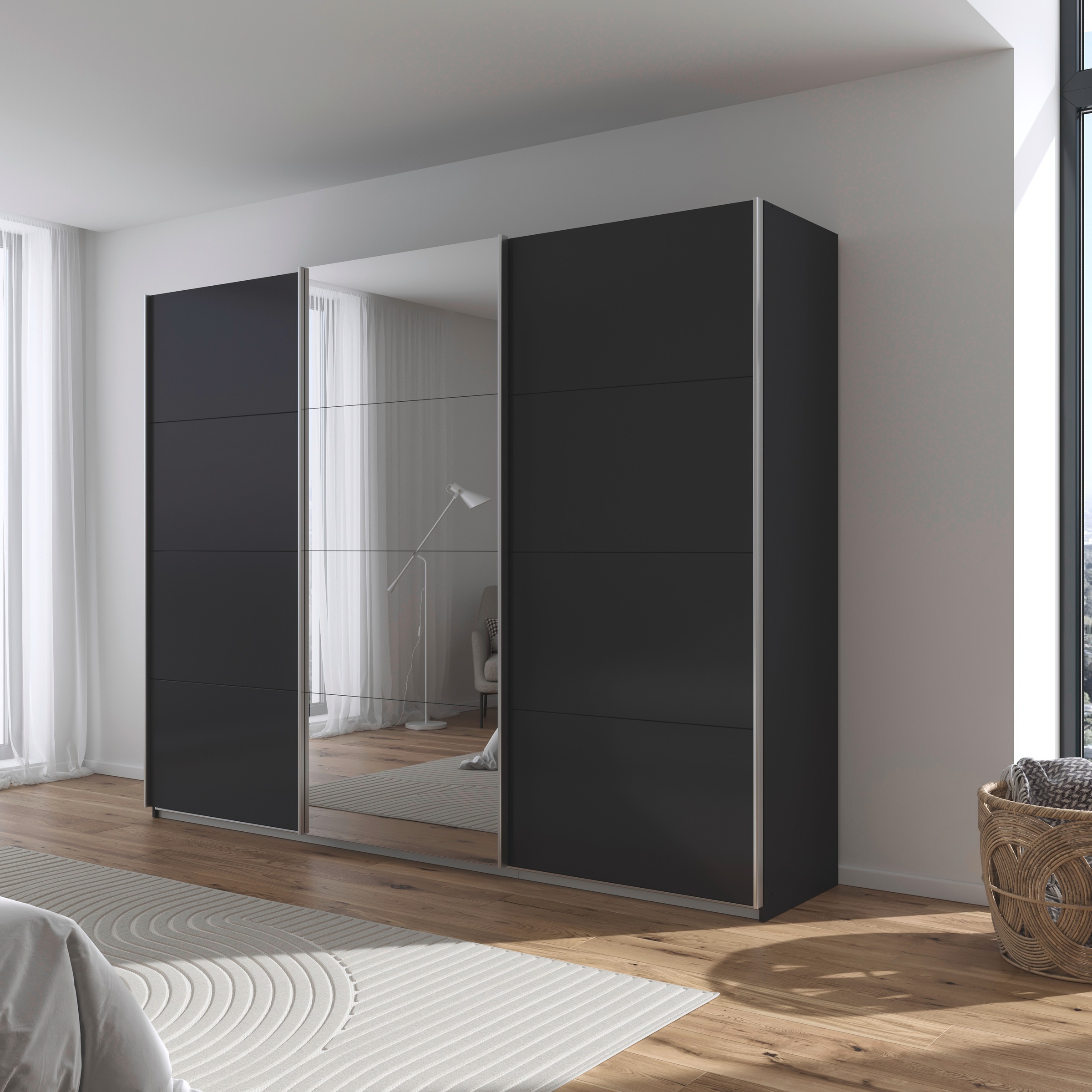 rauch Schwebetürenschrank »Kleiderschrank Schrank OTTO´S CHOICE Garderobe AGORDO«, (in zwei Griff-Farben), Top Innenausstattung, in 4 Breiten und 2 Höhen MADE IN GERMANY