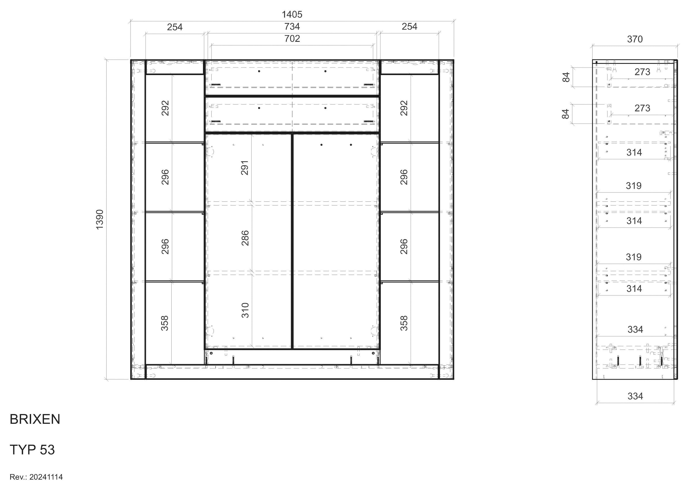 INOSIGN Highboard »Brixen, moderne Kommode, Stauraumelement in Eiche Evoke Dekor«, Metallgriffe, ausreichend Stauraum, vielseitig einsetzbar