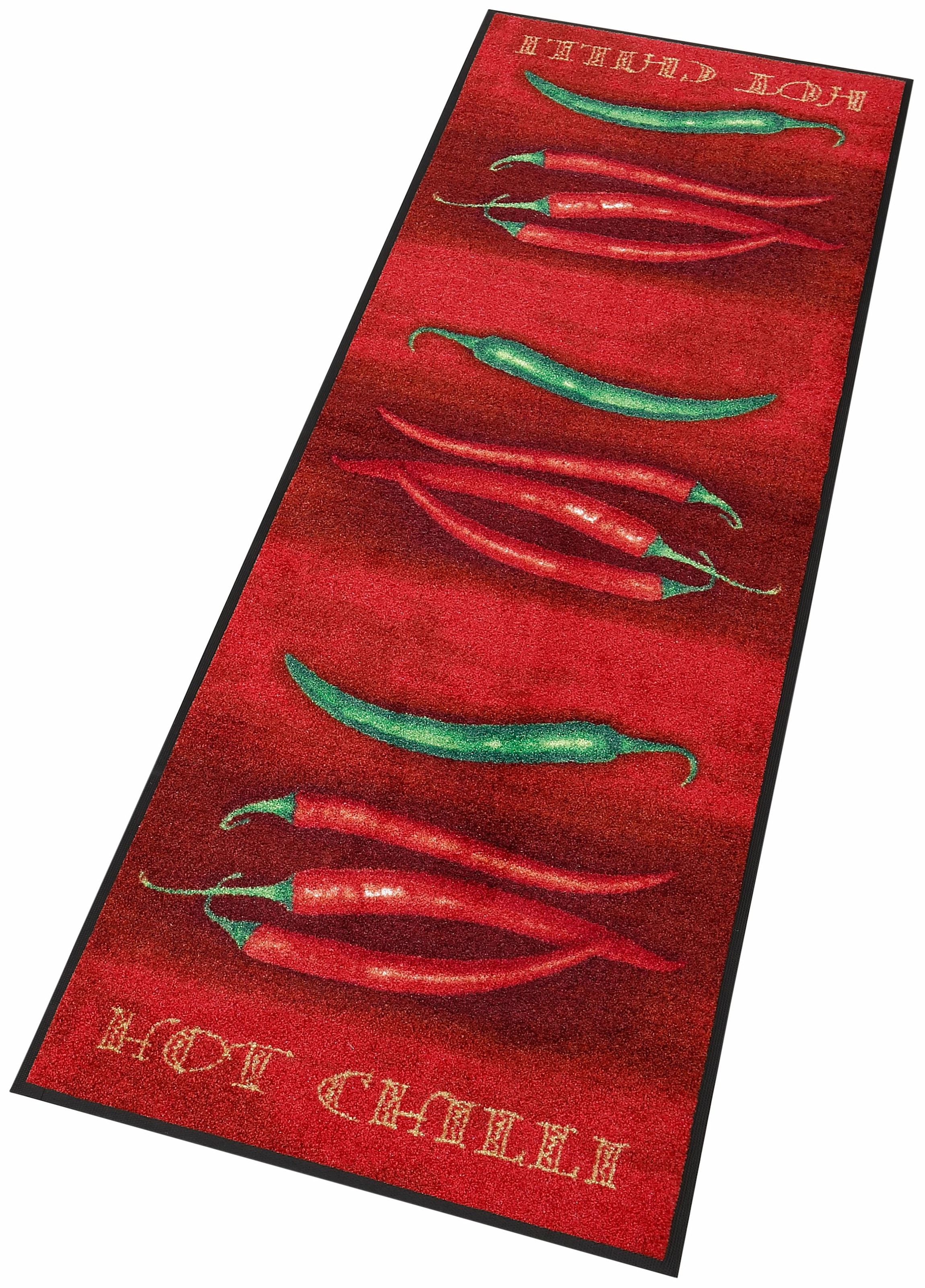 Küchenläufer "Hot Chili" Gr. 11, rot (rot, grün), B:75cm H:7mm L:190cm