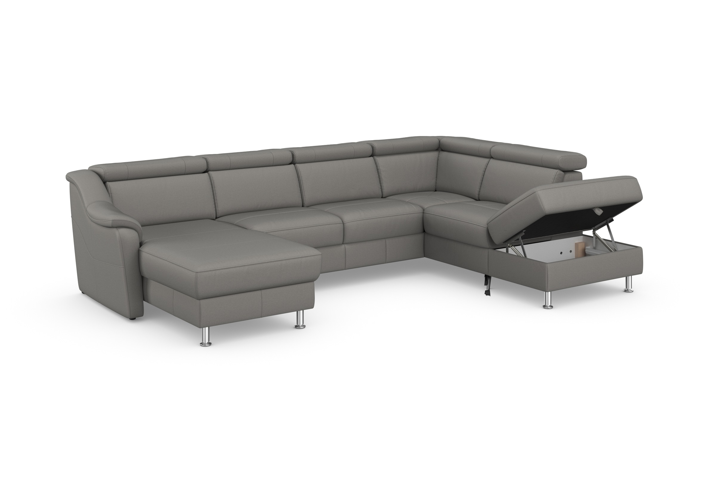 sit&more Wohnlandschaft »Freetown U-Form«, Kopfteilverstellung und Federkern, wahlweise mit Bettfunktion