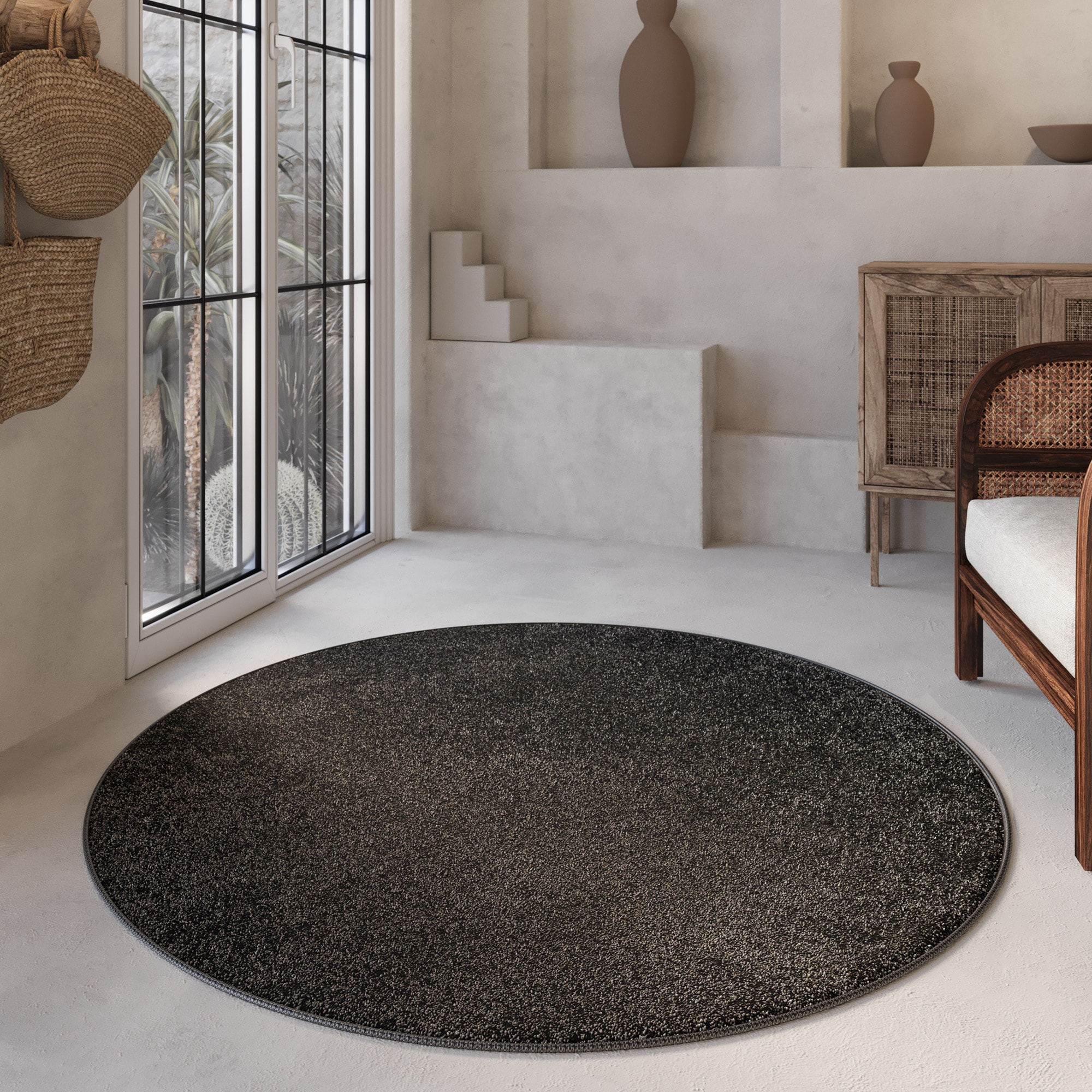Wecon home Basics Hochflor-Teppich »Nova«, rund, 25 mm Höhe, Shaggy, gewebt günstig online kaufen
