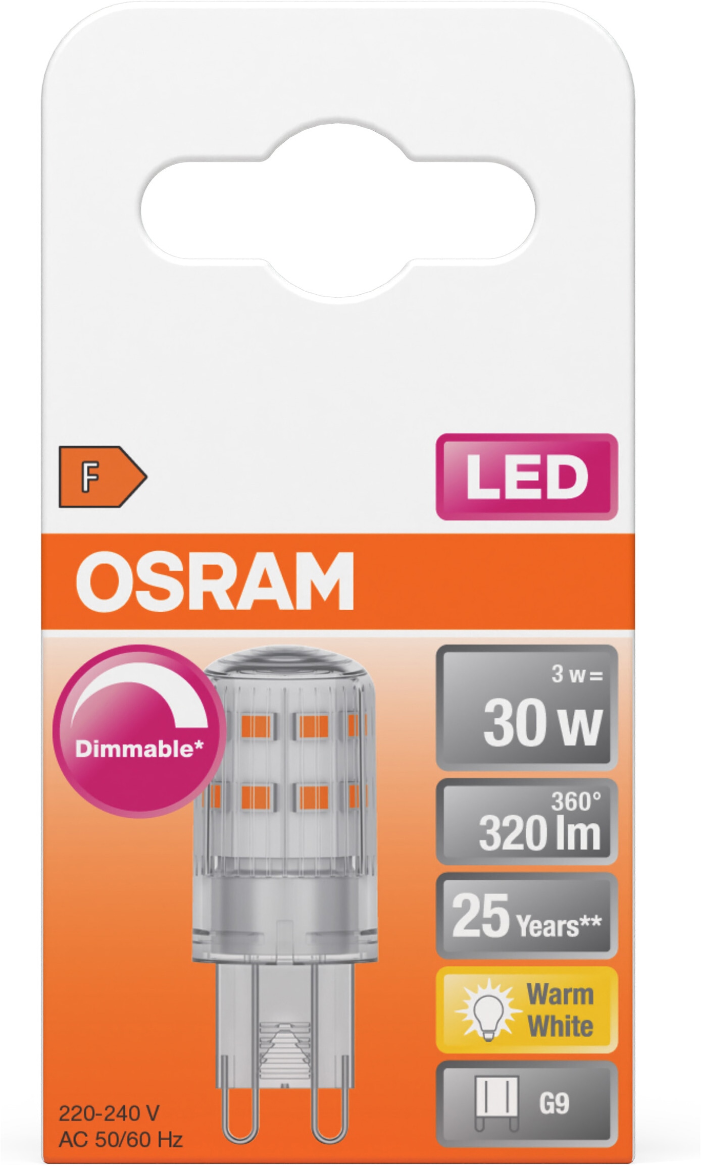 Osram LED-Leuchtmittel »LED PIN Lampe« G9 1 Stk. Warmweiß