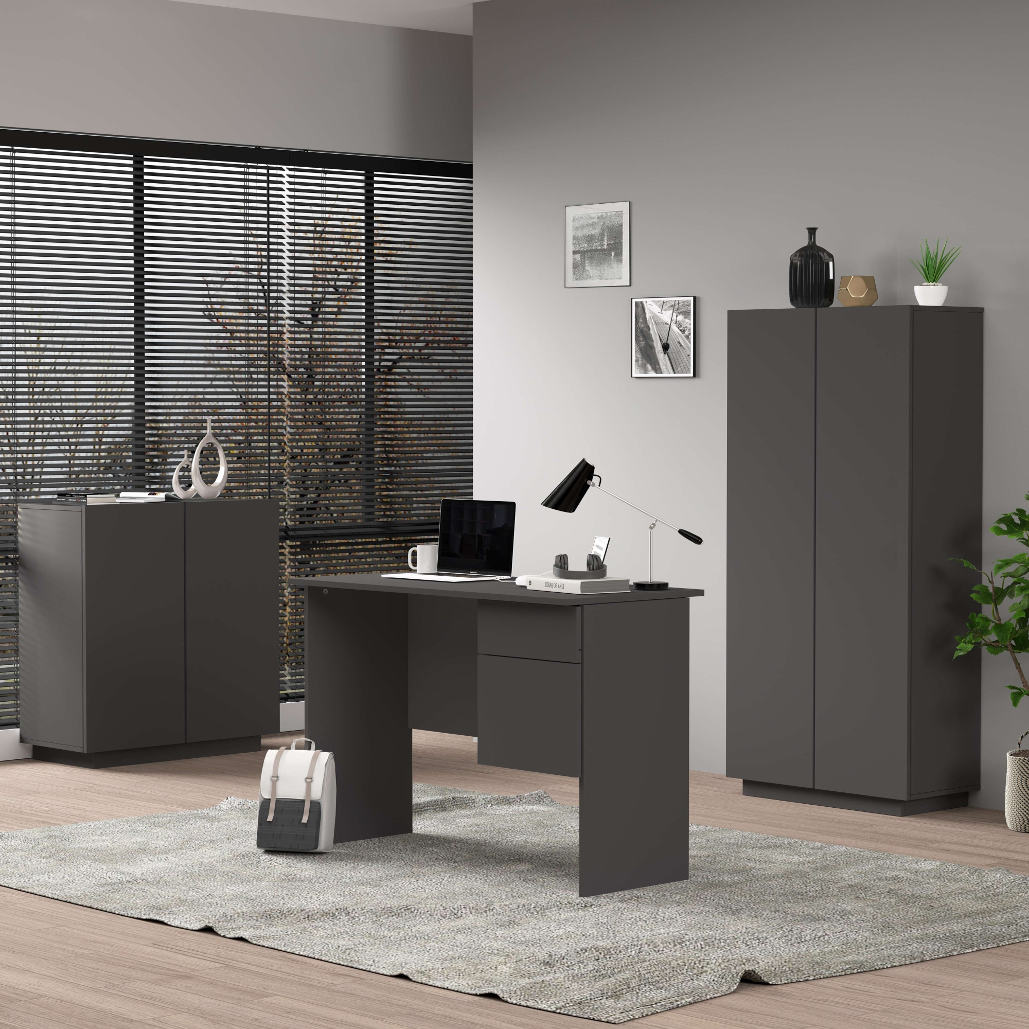 INOSIGN Schreibtisch »Essential, Schreibtisch, kleiner Computertisch, Bürotisch für Büro«, (1 St.), mit 1 Tür,1 Schublade, Arbeitsplatte Breite 110 cm