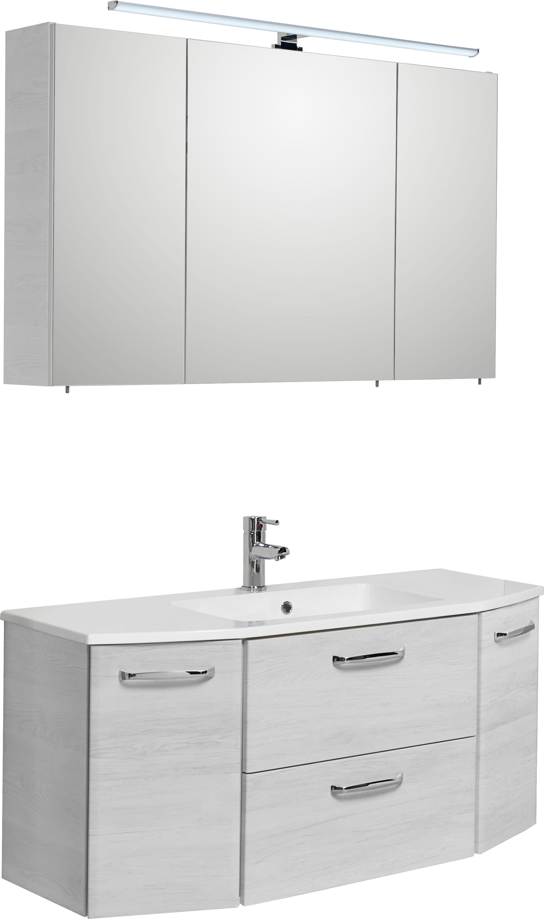 Saphir Badmöbel-Set »Quickset 2-teilig, Mineralmarmor-Waschtisch mit LED-Sp günstig online kaufen