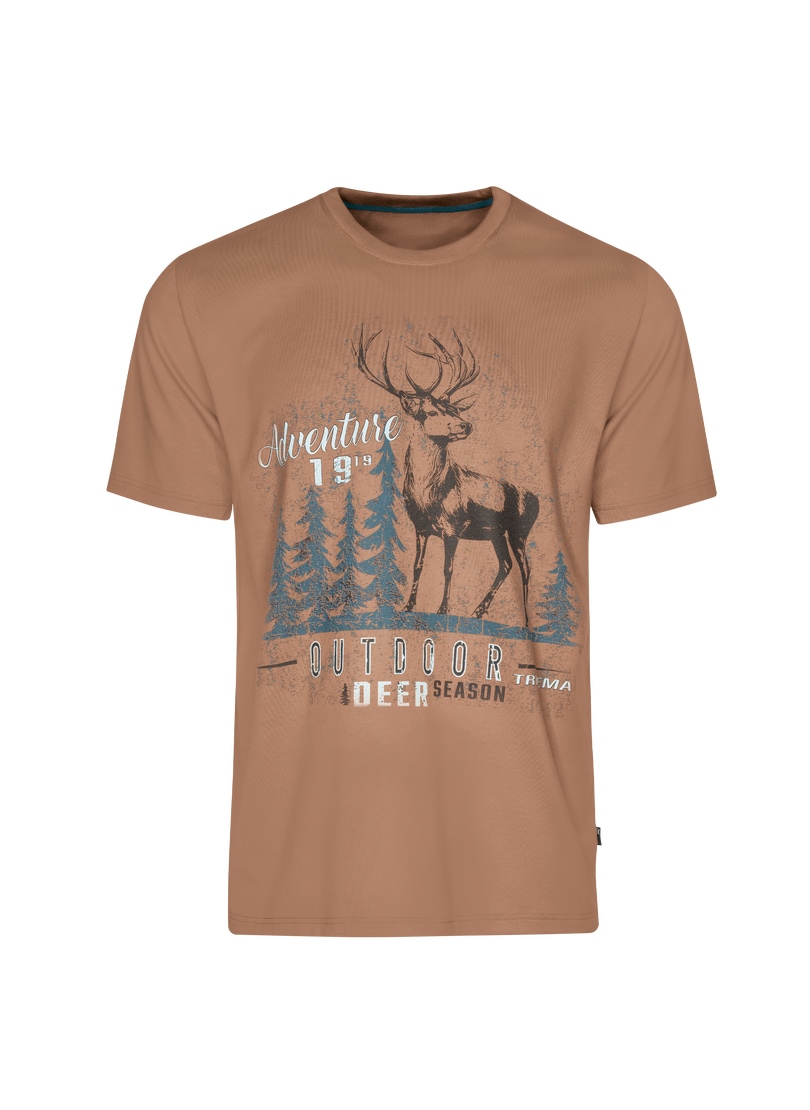 Trigema T-Shirt »TRIGEMA T-Shirt mit großem Hirsch-Printmotiv«, (1 tlg.)