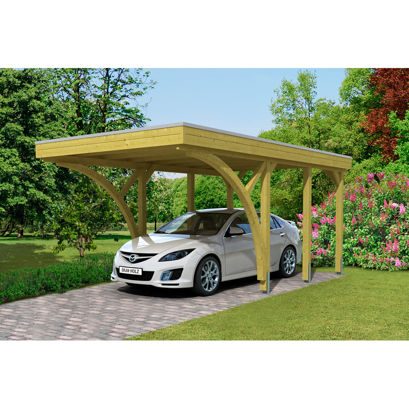 SKANHOLZ Einzelcarport »Friesland 6« Holz 270 cm grün-braun grün-braun