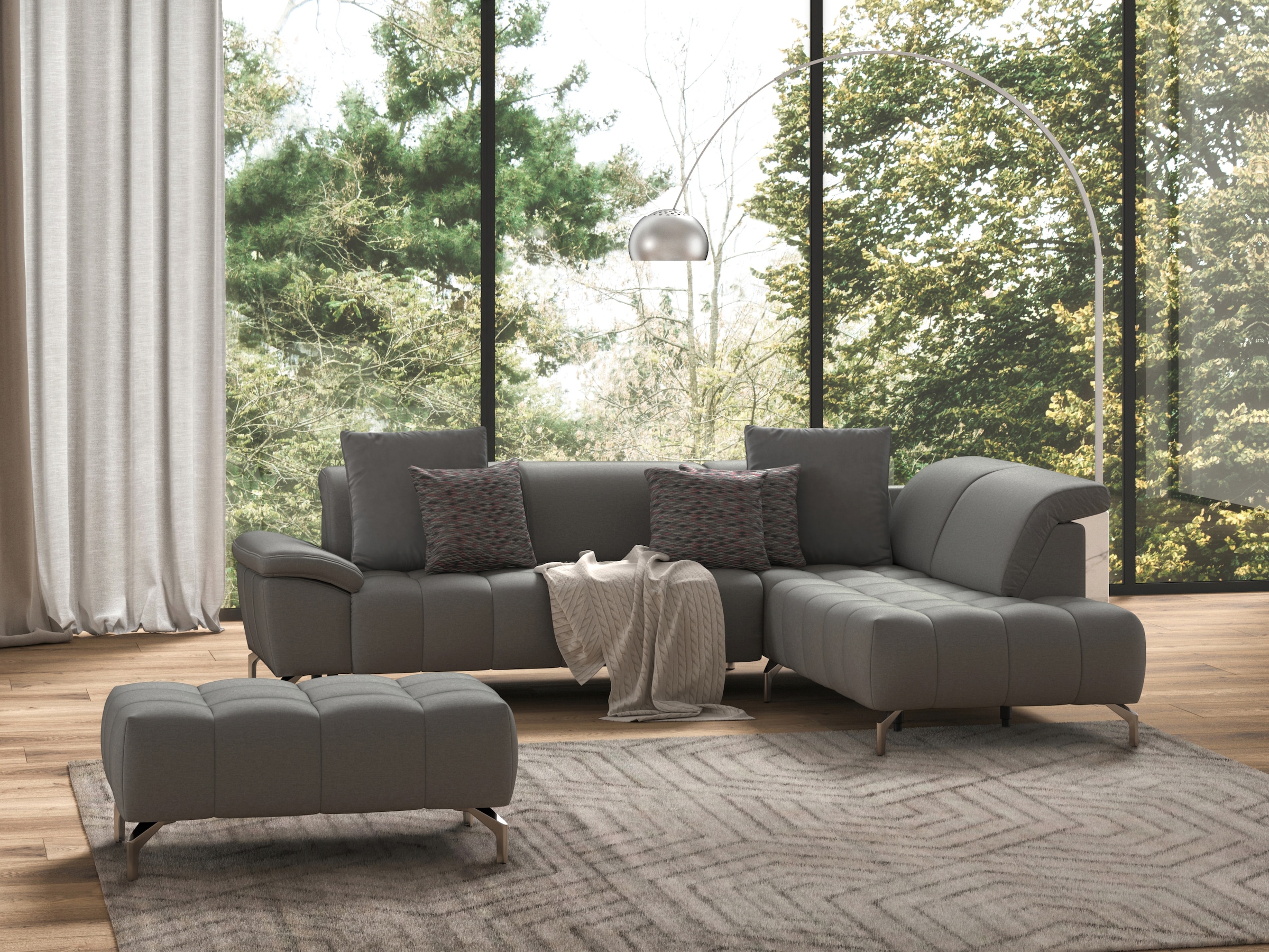 sit&more Ecksofa »Cool L-Form«, wahlweise mit Kopfteilverstellung und Vorziehsitz, motorisch