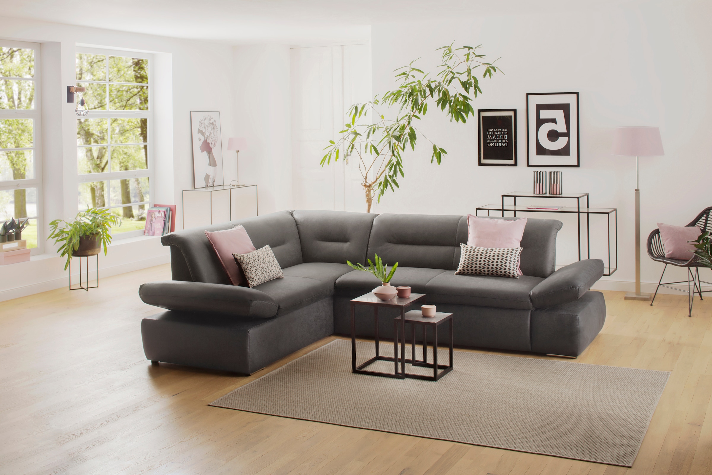 INOSIGN Ecksofa »Avesa L-Form«, Wahlweise mit Arm- und Bettfunktion, B/T/H: günstig online kaufen