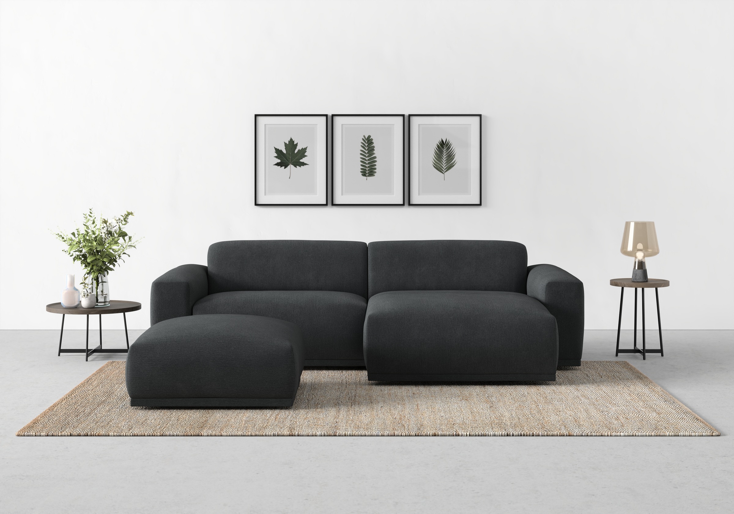 TRENDMANUFAKTUR Ecksofa »Braga, mit hochwertigem Kaltschaum, L-Form, in Cord erhältlich«, (2 St.), modernes Sofa, Couch mit hohem Sitzkomfort, 255/72/160 cm (B/H/T)