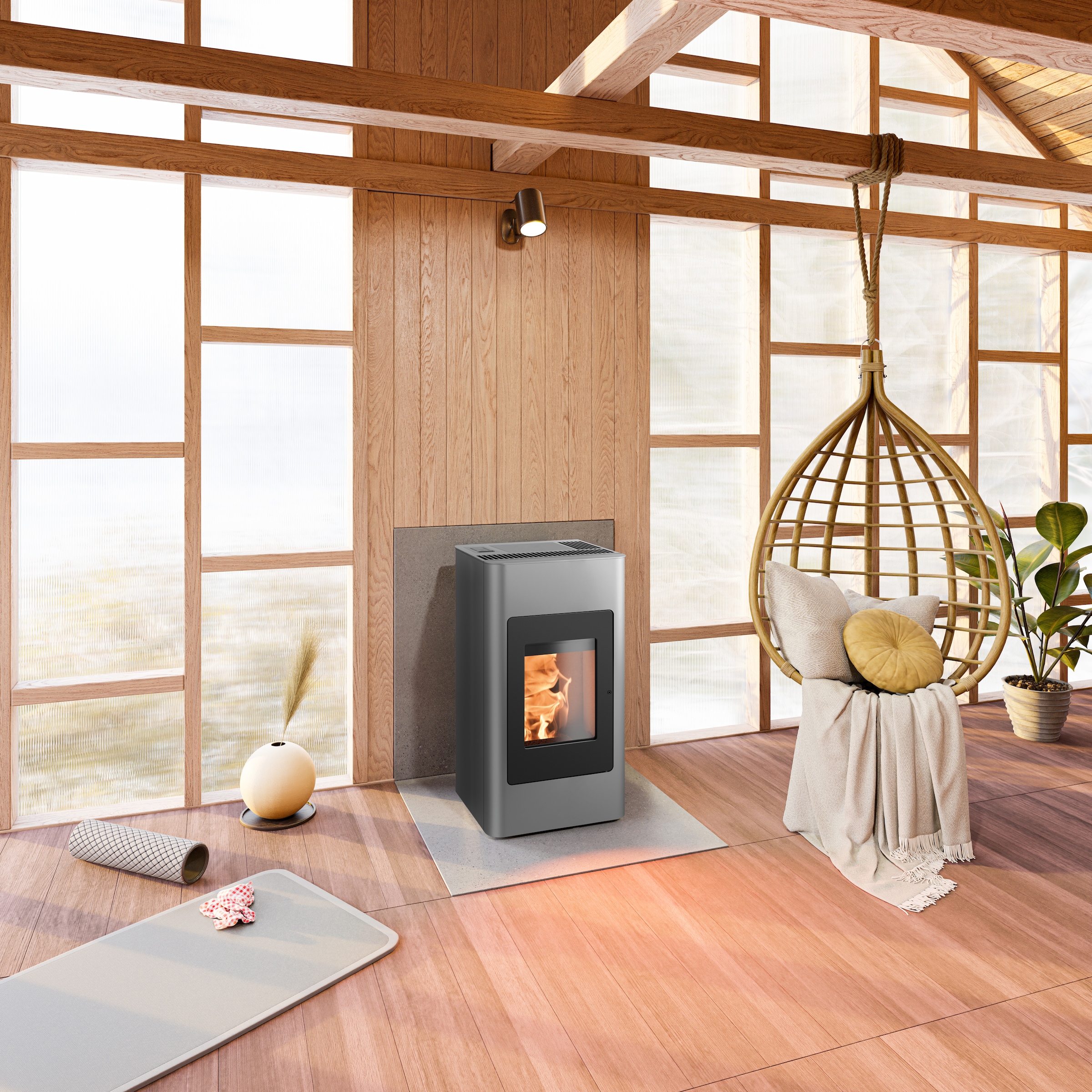 Haas + Sohn Pelletofen »HSP 2.cube, anthrazit/tief-schwarz«