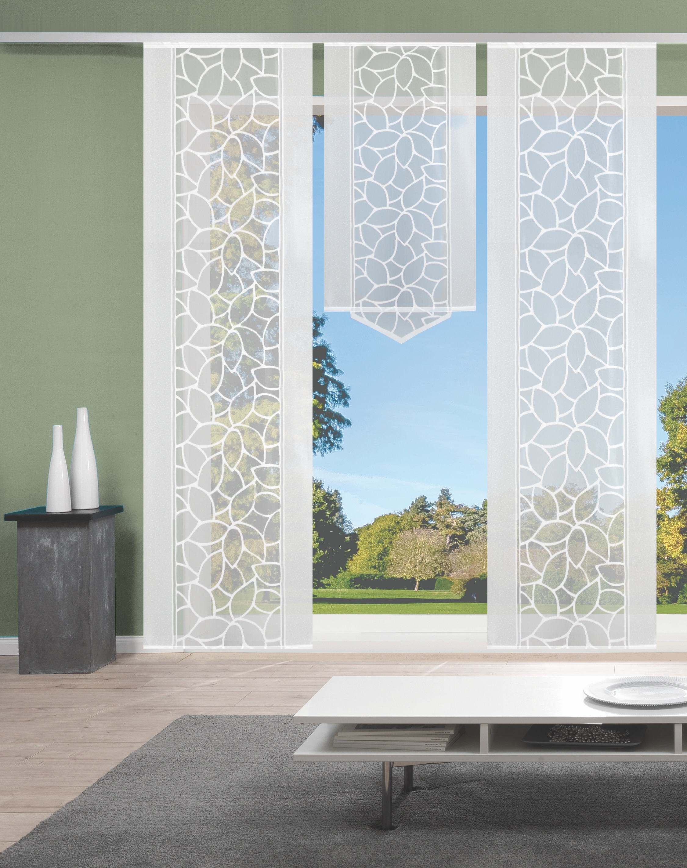 HOME WOHNIDEEN Schiebegardine »JENNA«, (3 St.), Schiebevorhang Jacquard Set