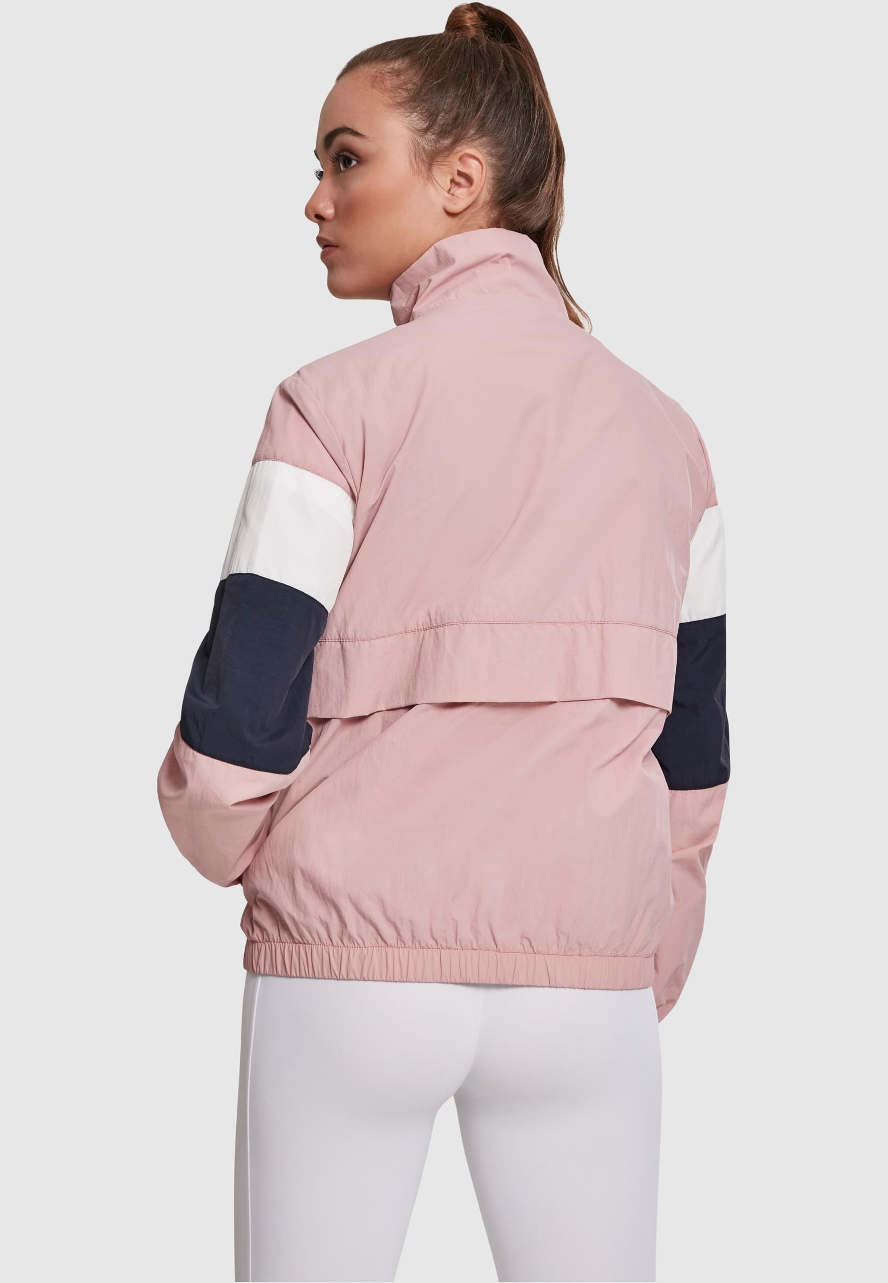 URBAN CLASSICS Allwetterjacke »Urban Classics Damen Ladies 3-Tone Crinkle Track Jacket« 1 Stk. tlg. ohne Kapuze