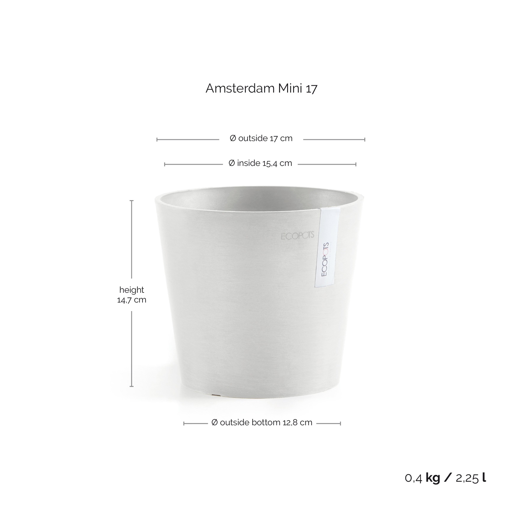 ECOPOTS Blumentopf »Amsterdam Mini«, (Set, 4 St.), in verschiedenen Größen