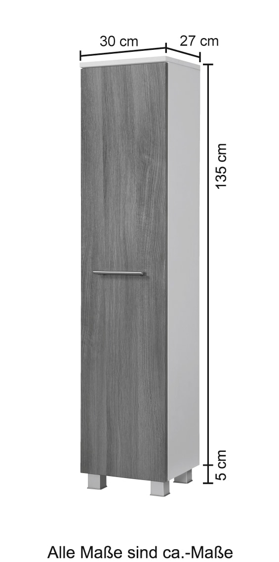 welltime Midischrank »Trento, verschiedene Ausführungen und Farben« Badmöbel, Breite 30 cm, 1 Tür, Made in Germany