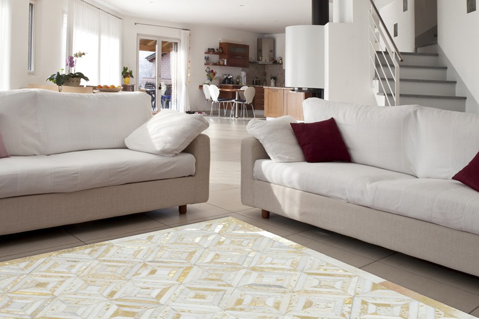 my home Lederteppich »Faris«, rechteckig, 8 mm Höhe, echtes Leder, robuster günstig online kaufen