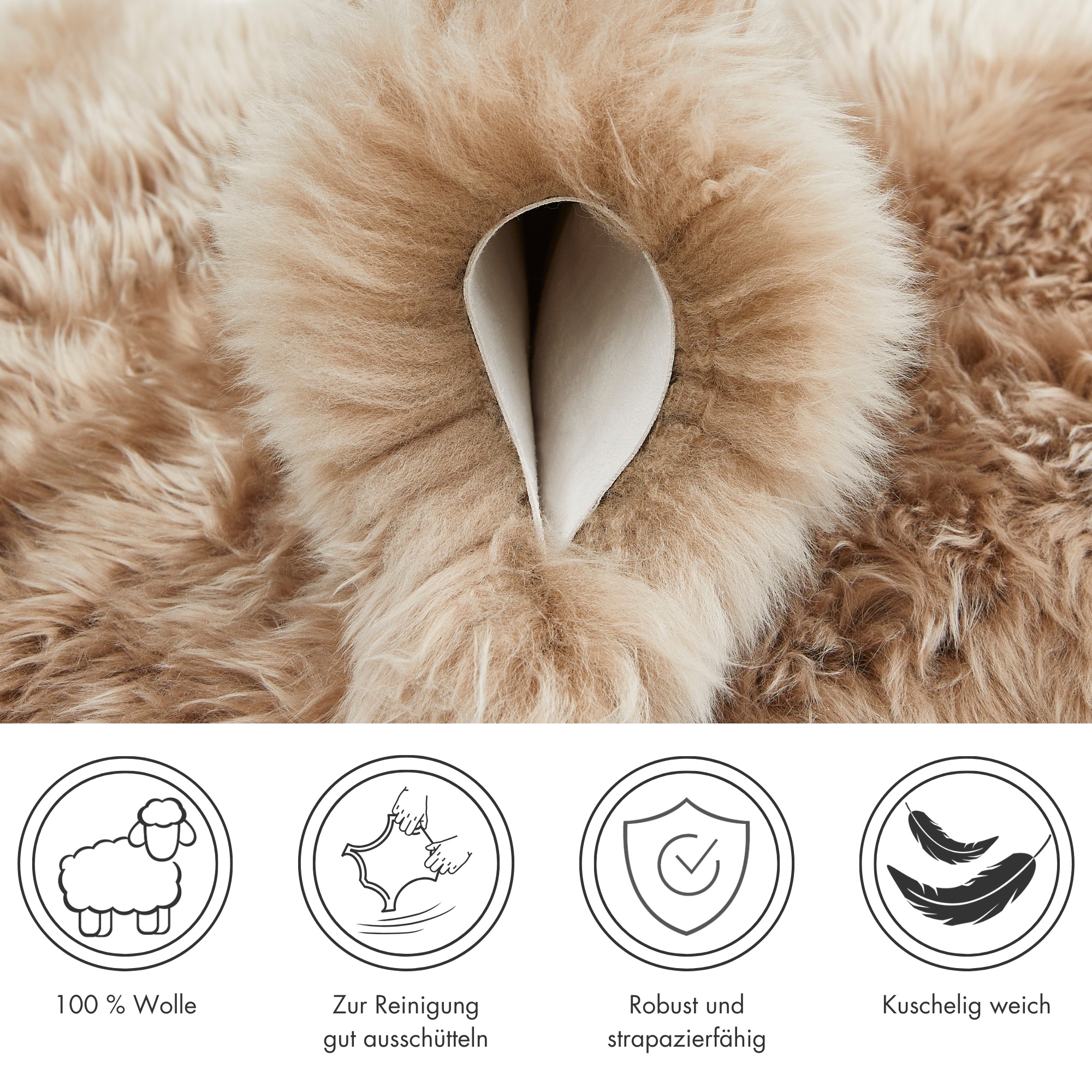 LUXOR living Fellteppich »Schaffell Namika«, fellförmig, 50 mm Höhe, echtes Lammfell, weich & flauschig, große Farbauswahl, in 2 Größen
