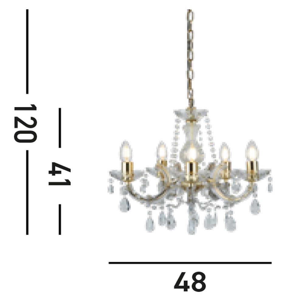 Searchlight Kronleuchter »Marie Therese 5Lt Pendant« E14 1 Stk.