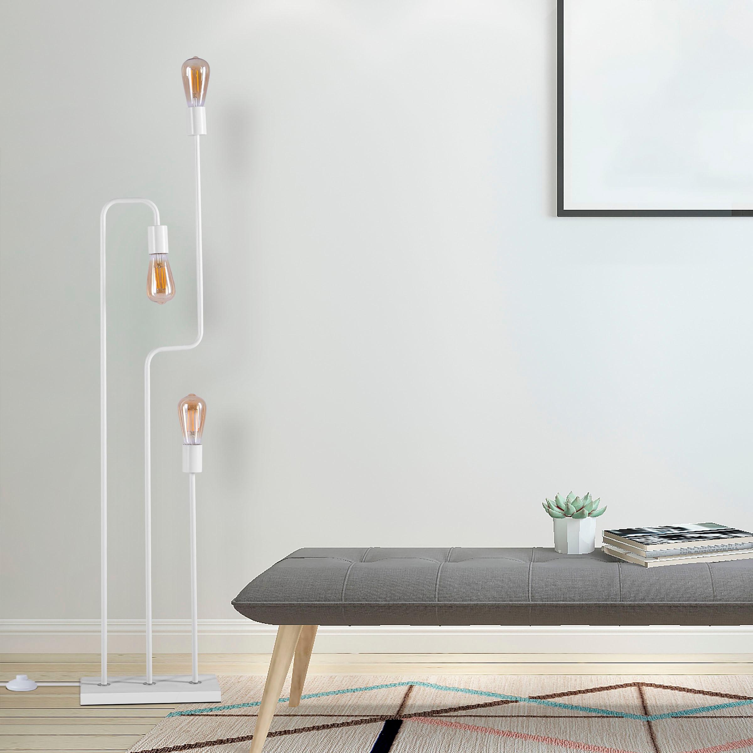 Paco Home Stehlampe »GERALT« E27 LED  Stehlampe Wohnzimmer Schlafzimmer Esszimmer Büro Leselampe E27