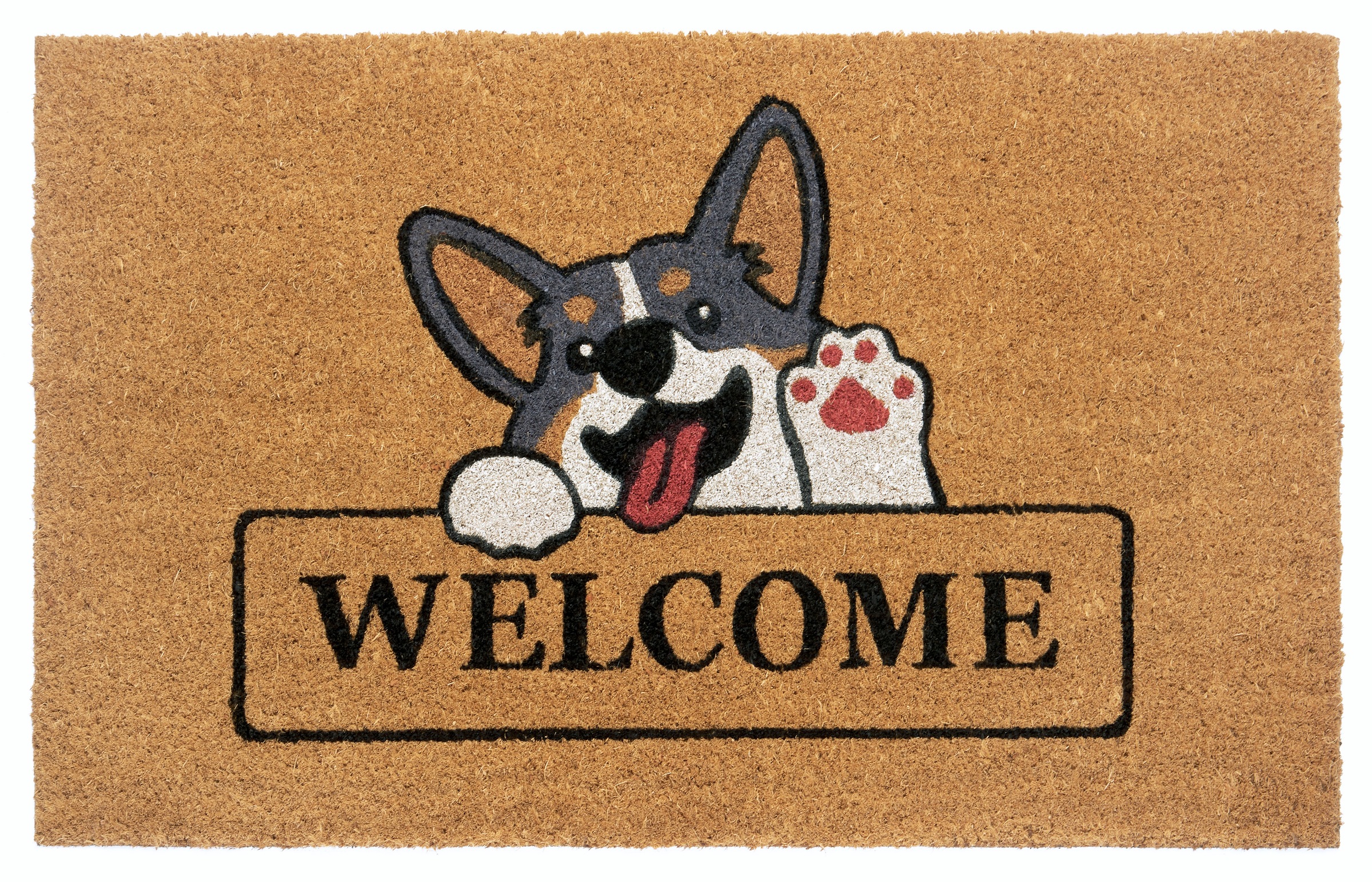 HANSE Home Fußmatte »Welcome & Dog, Türmatte«, rechteckig, 15 mm Höhe, Kokos, Schmutzfangmatte, Outdoor, Rutschfest, Innen, Kokosmatte, Flur