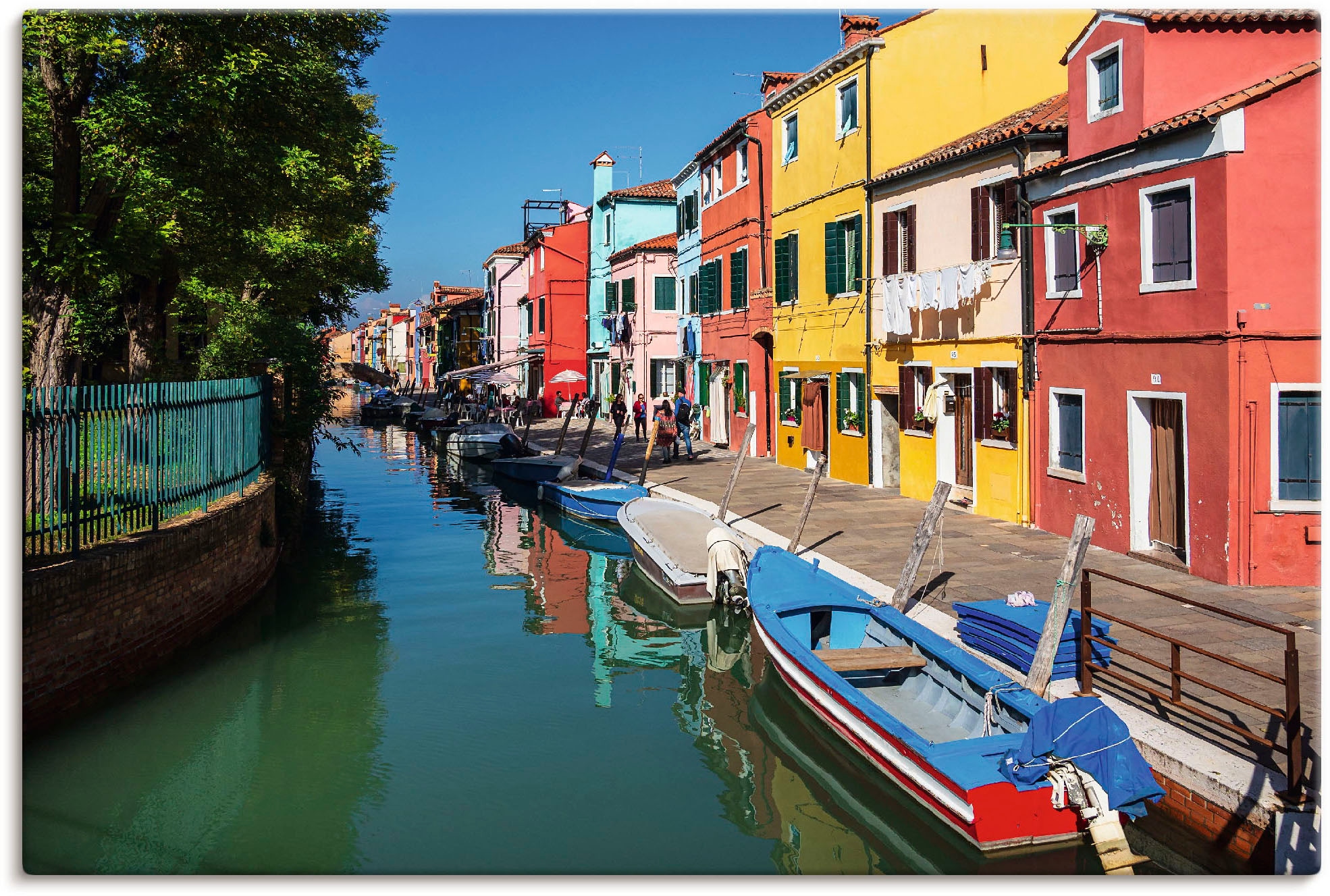 Wandbild »Bunte Gebäude auf Insel Burano Venedig«, Bilder von Booten & Schiffen (1...