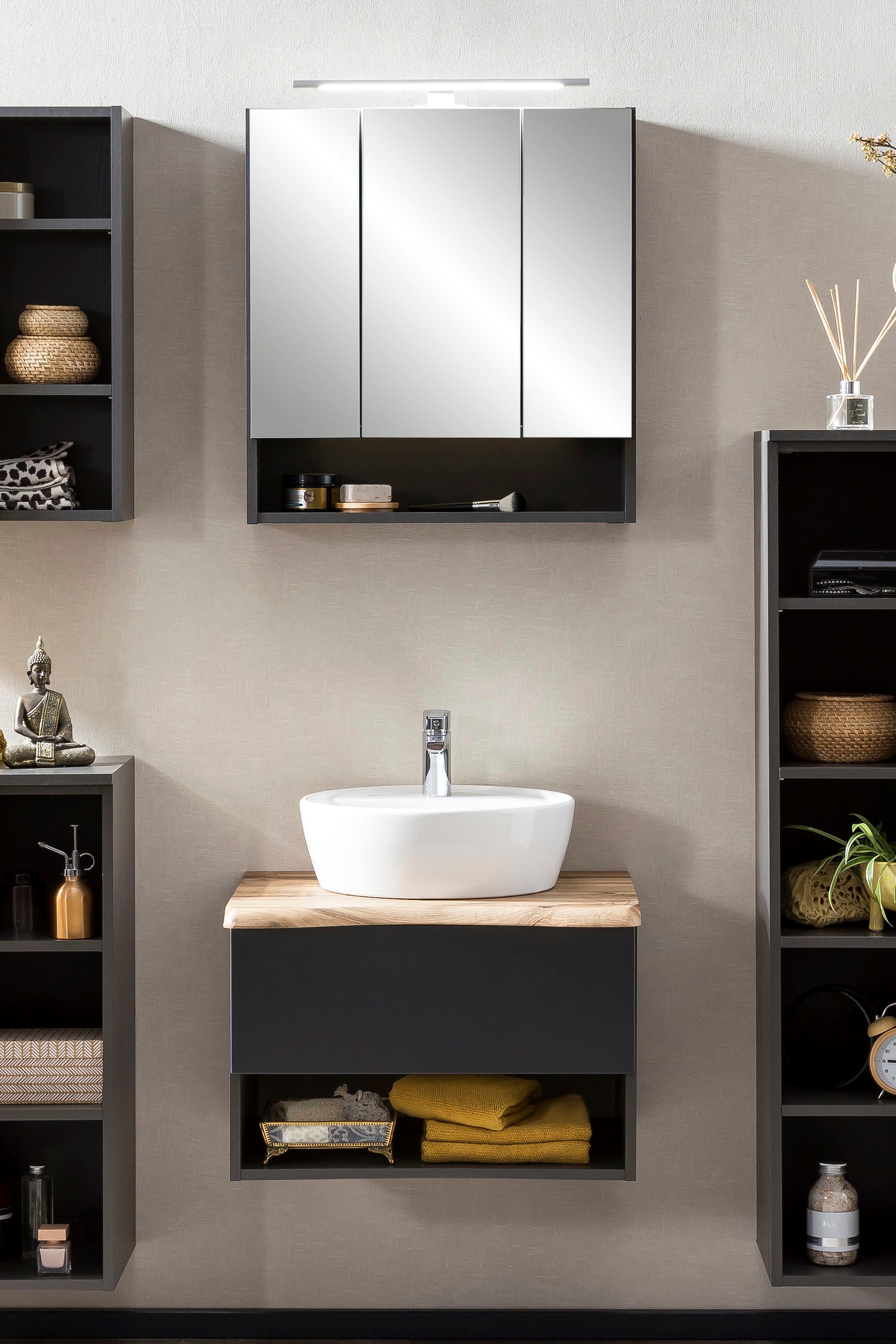 welltime Badmöbel-Set »Stubach« Spiegelschrank und Waschtisch, 2 Stk. tlg. günstig online kaufen