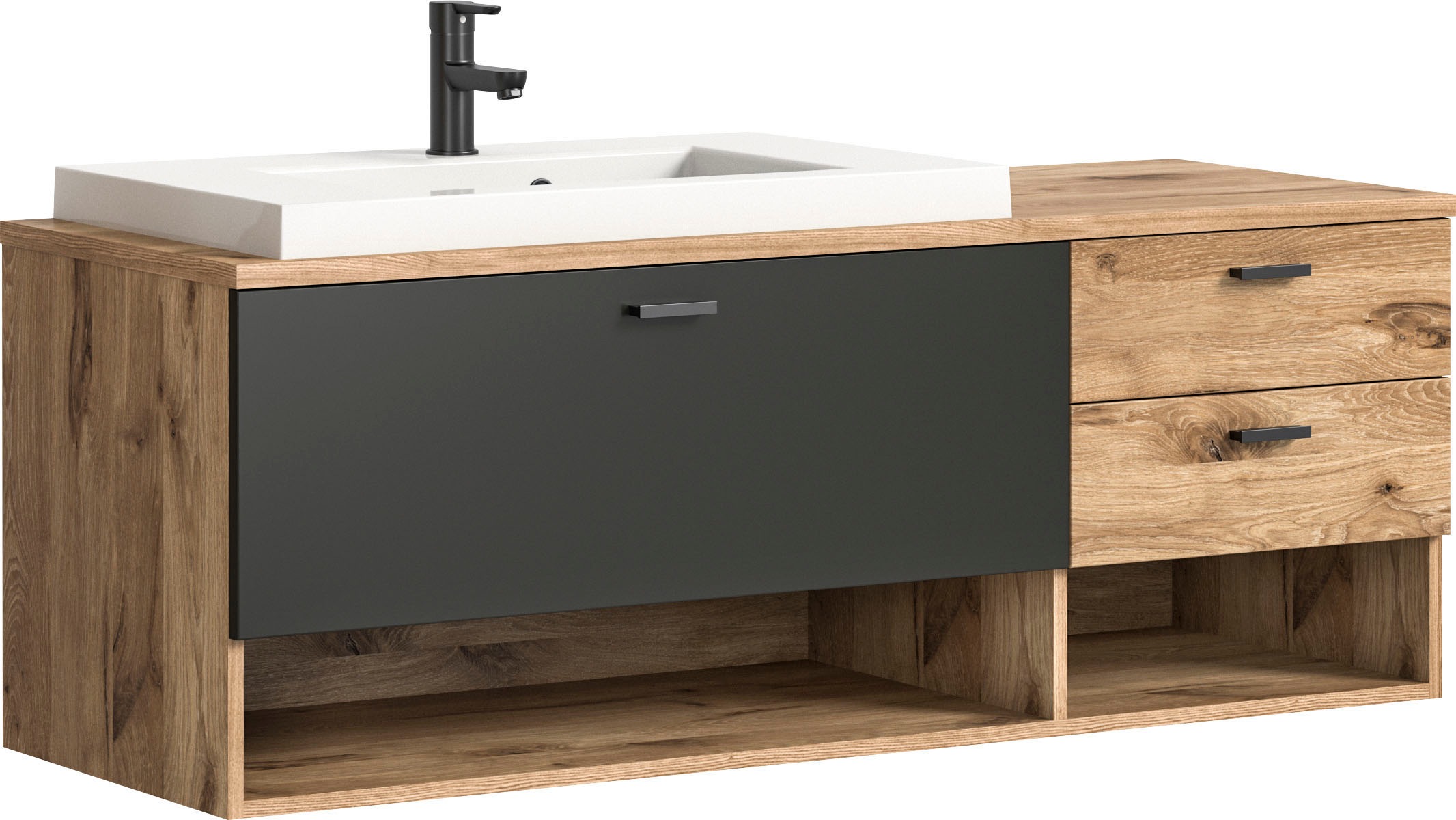 welltime Waschbeckenunterschrank »Dolo, Breite 138 cm, inkl. Aufsatzwaschbe günstig online kaufen