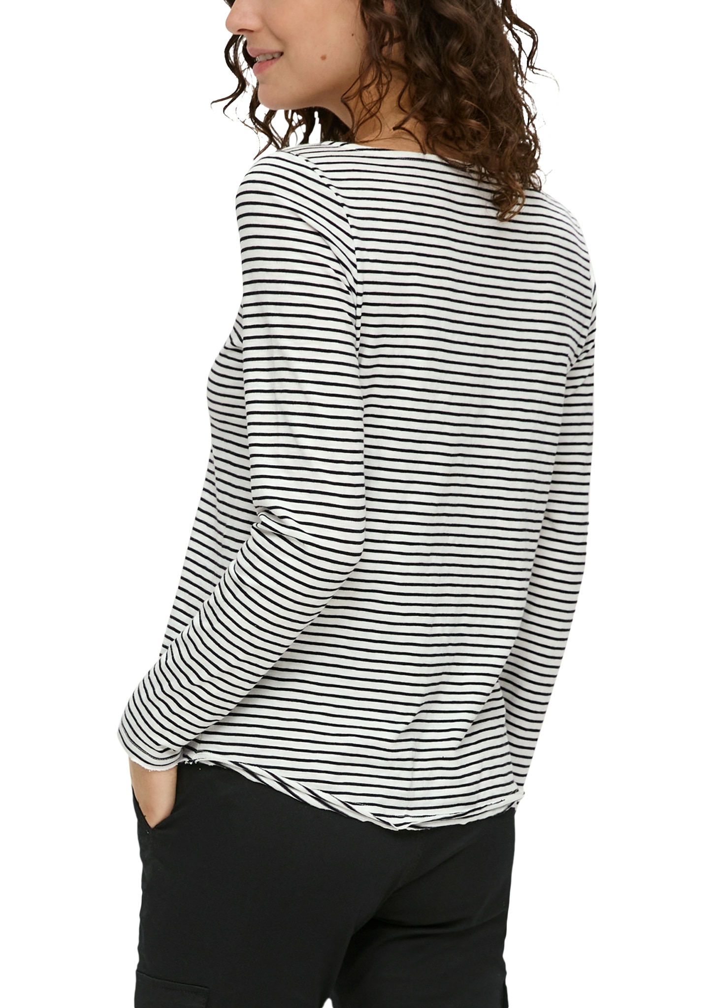 s.Oliver Langarmshirt, mit U-Boot Ausschnitt