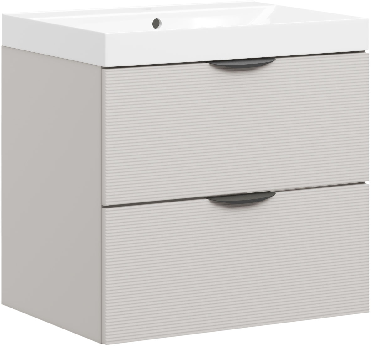 welltime Waschtisch »FLOW STRIPE mit Waschbecken, Breite 60 oder 80cm, modernes Design« Schrank mit 2 Schubladen, Soft-Close-Function, in 2 Breiten erhältlich