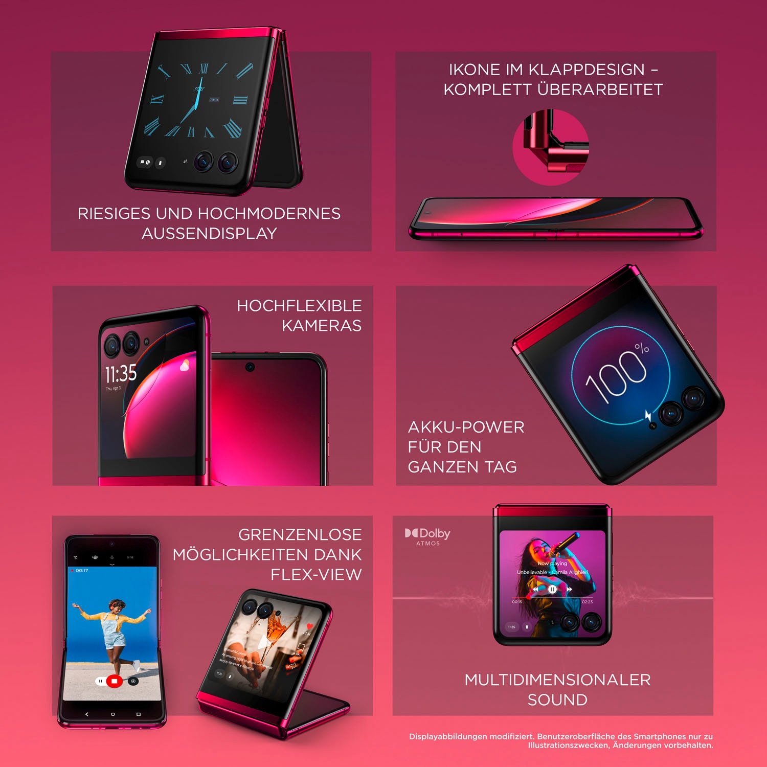 19. Bild von Motorola Smartphone »Motorola razr40 ultra«, Viva Magenta, 17,52 cm/6,9 Zoll, 256 GB Speicherplatz, 12 MP Kamera