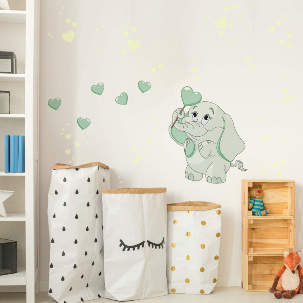 Wall-Art Wandtattoo »Elefantenbaby Leuchtbilder«, (1 St.)