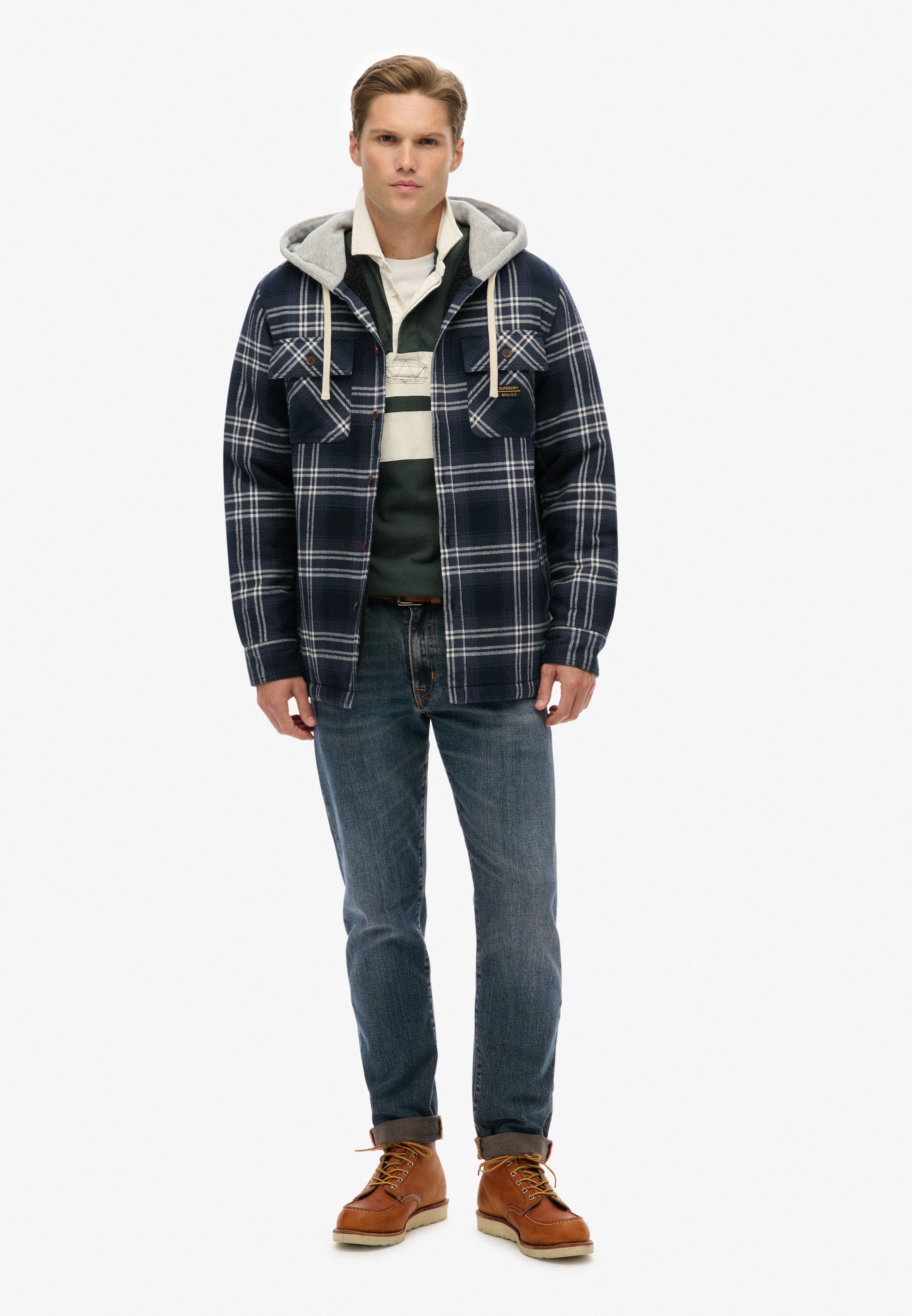 Superdry Langarmhemd »SURPLUS HOODED CHECK SHIRT«
