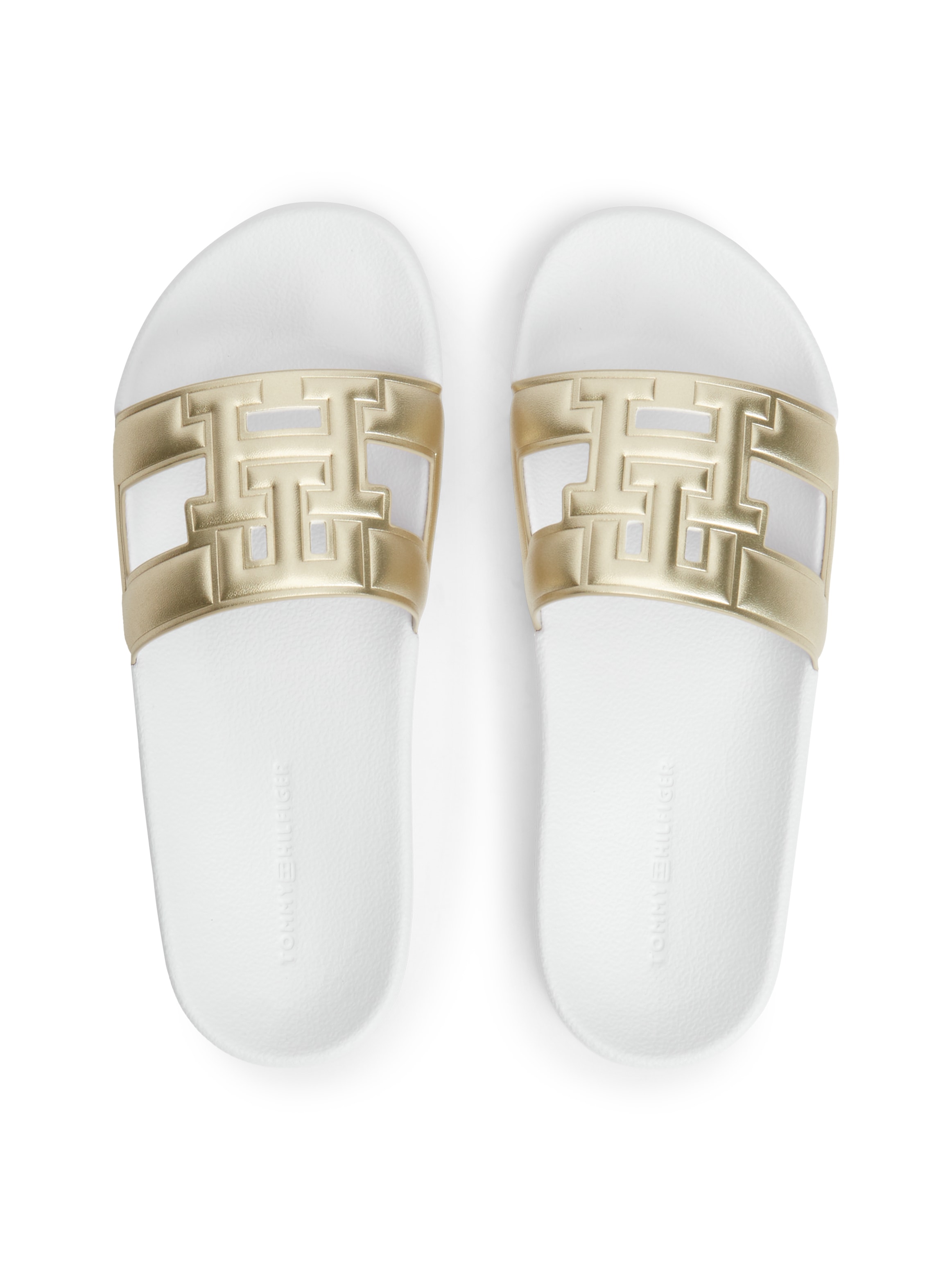 Tommy Hilfiger Pantolette »TH MONOGRAM POOL SLIDE«  Sommerschuh, Strandschuh mit großem TH-Bandagenlogo